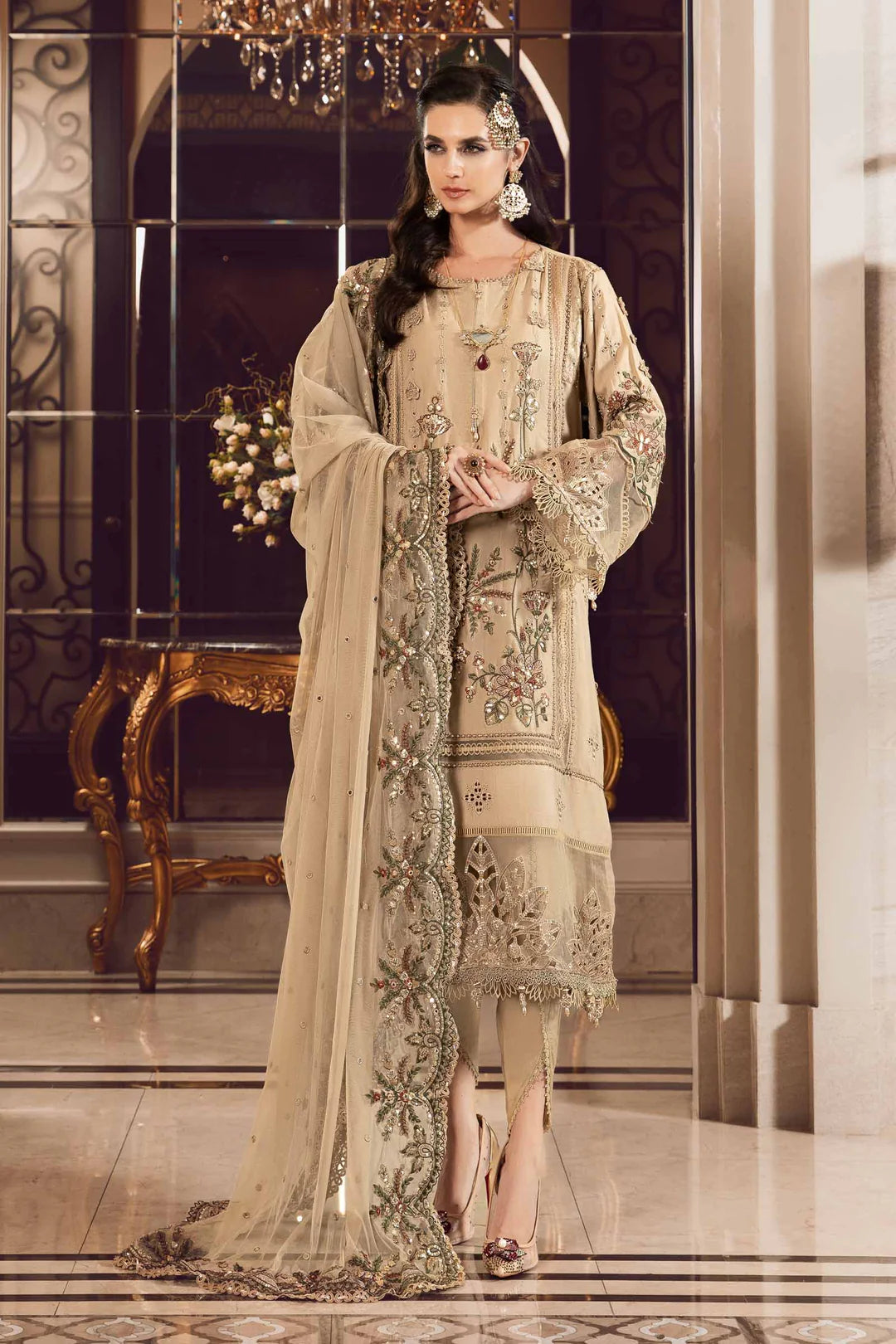 Beige - CST - 712 | Maria B | Sateen Collection 2023