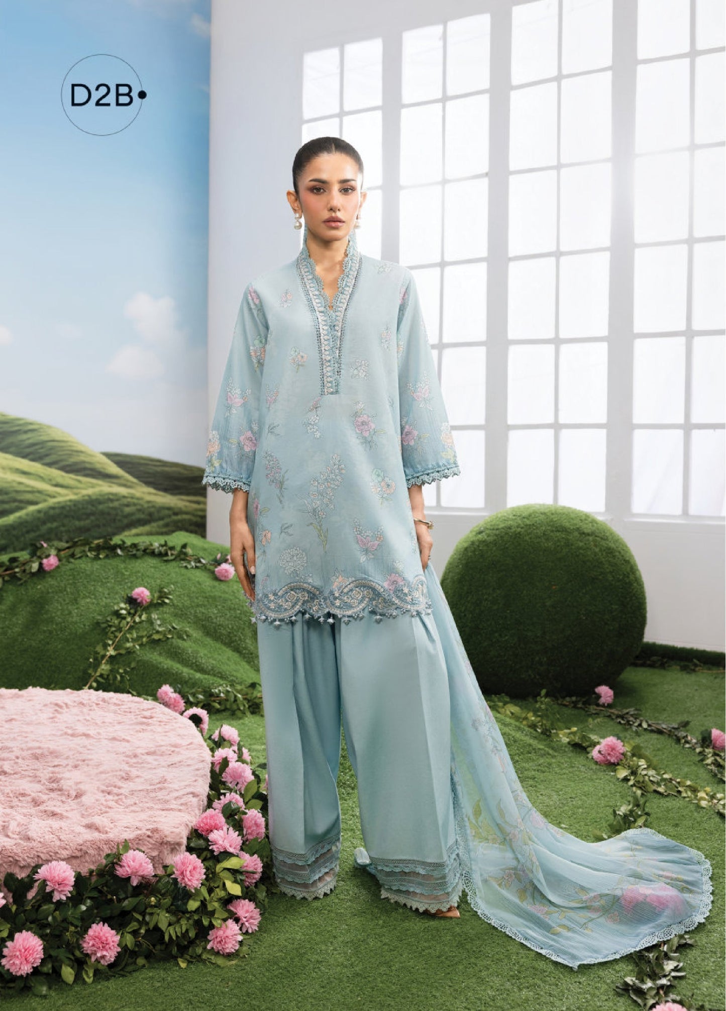 MB-CUSV14-02B | Maria B M.Basic | Dreamscape Lawn Eid Collection 2026
