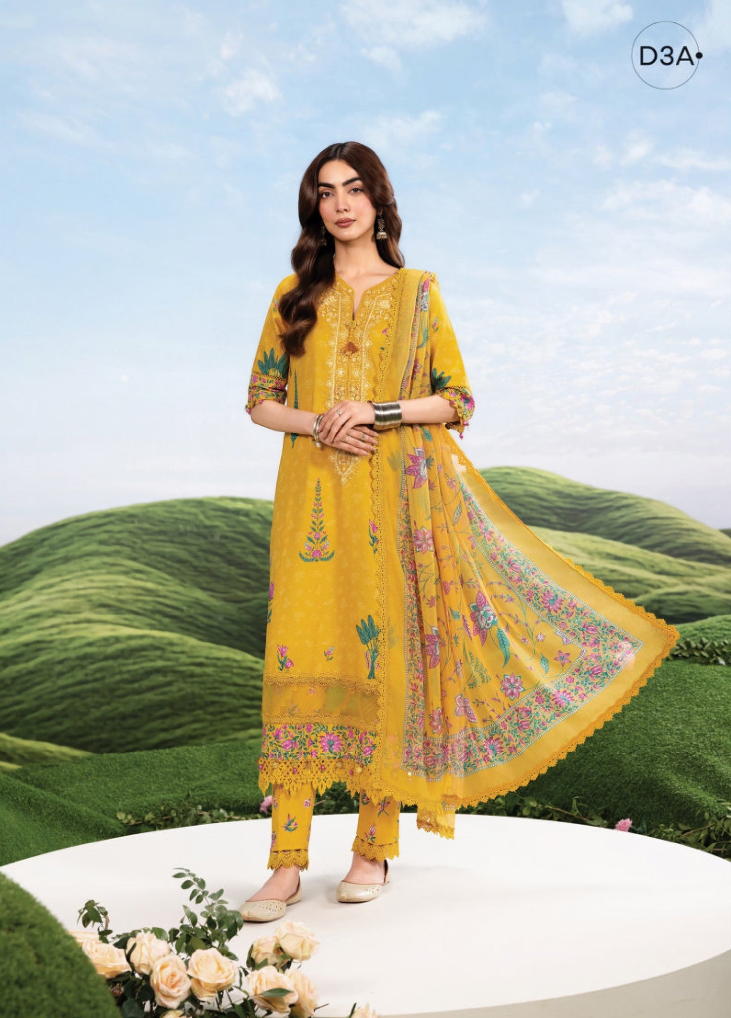MB-CUSV14-03A | Maria B M.Basic | Dreamscape Lawn Eid Collection 2026