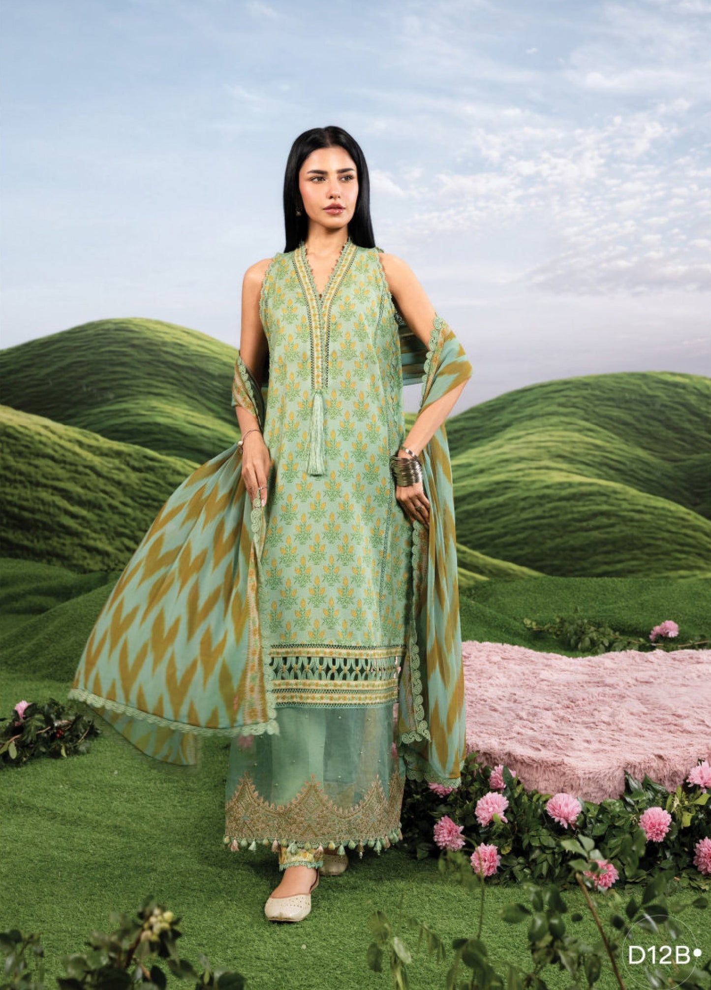 MB-CUSV14-12B | Maria B M.Basic | Dreamscape Lawn Eid Collection 2026
