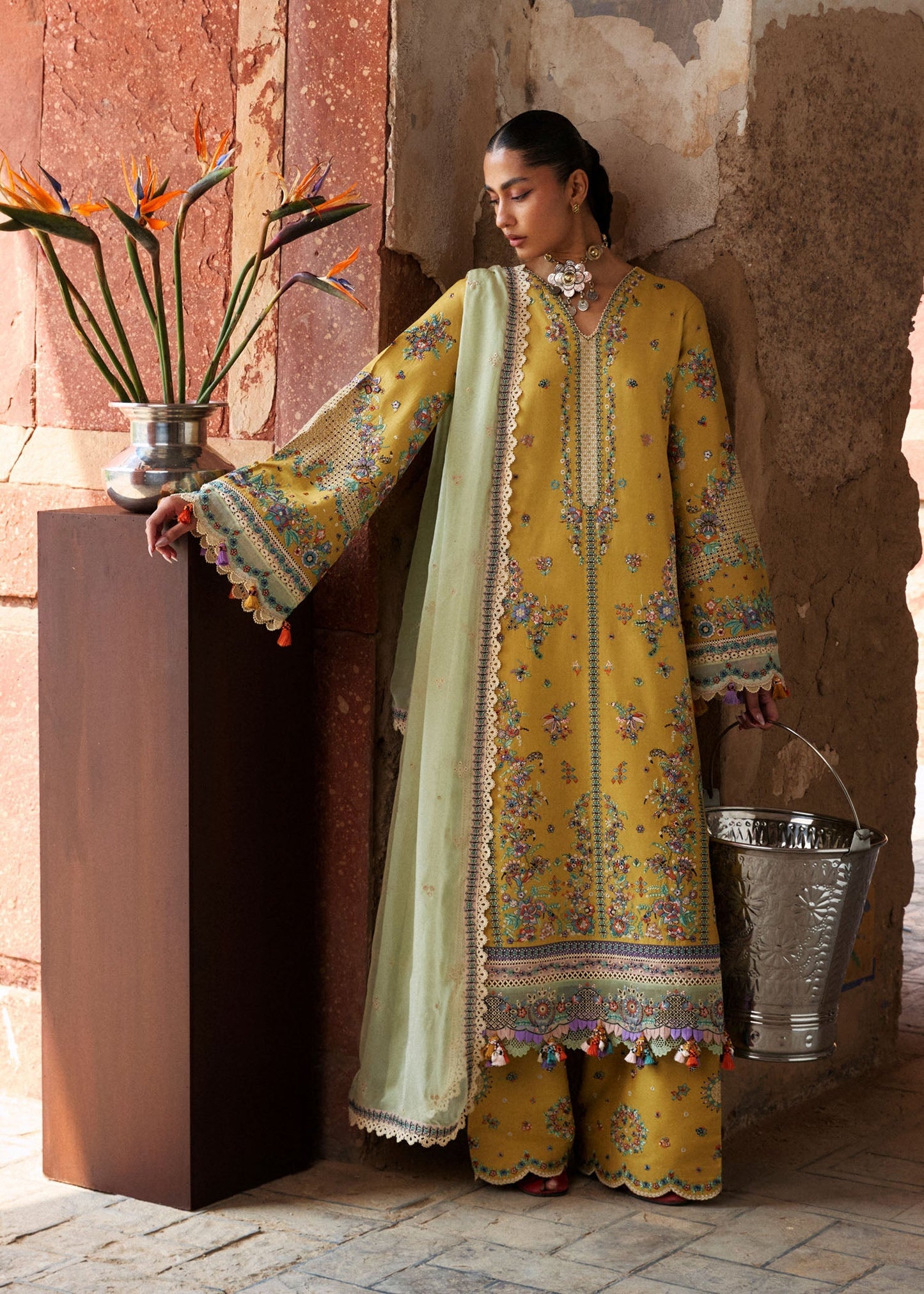 Sari | Hussain Rehar |  Zan Spring Summer Lawn Collection 2026