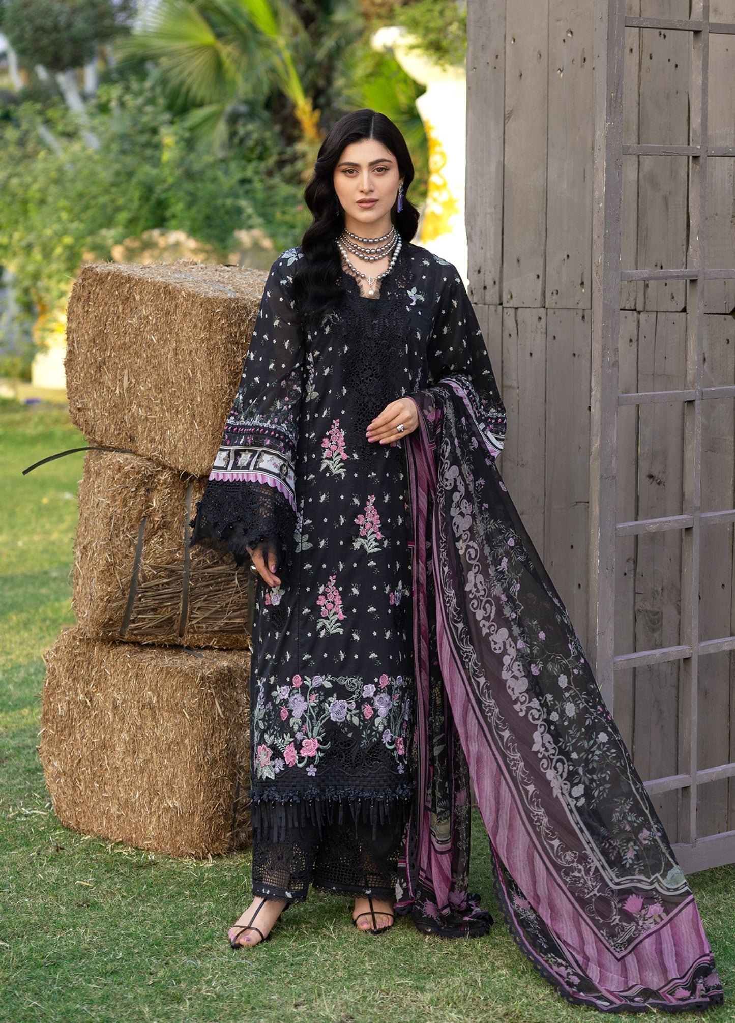 ERC-7A ARZO |  Elaf Premium | Chikankari Prints With Chiffon Dupatta Unstitched Collection 2026