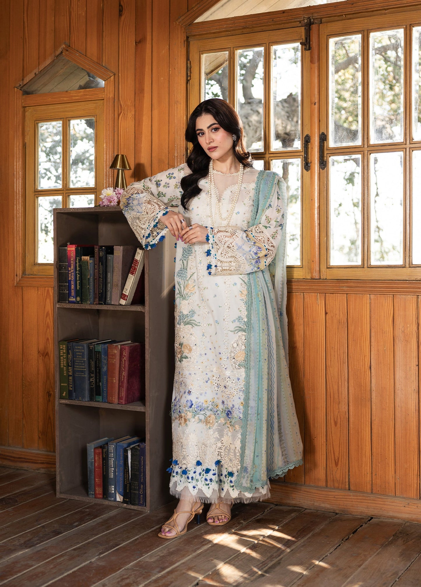ERC-1A SAHIL |  Elaf Premium | Chikankari Prints With Chiffon Dupatta Unstitched Collection 2026 