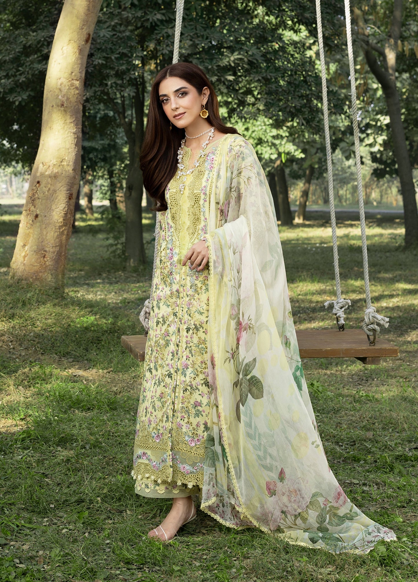 ERC-6A EYRA |  Elaf Premium | Chikankari Prints With Chiffon Dupatta Unstitched Collection 2026