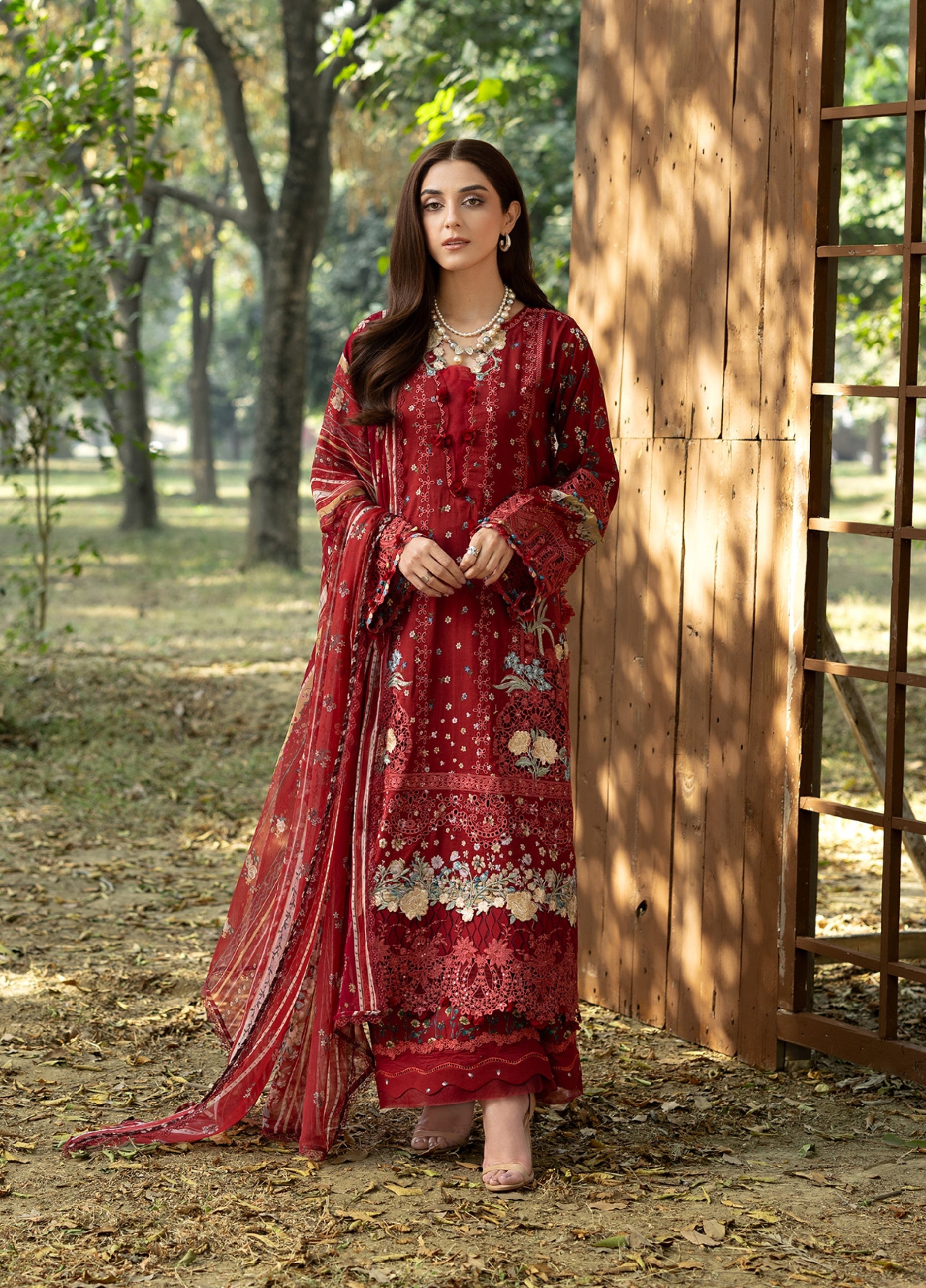 ERC-1B MARJAAN |  Elaf Premium | Chikankari Prints With Chiffon Dupatta Unstitched Collection 2026 