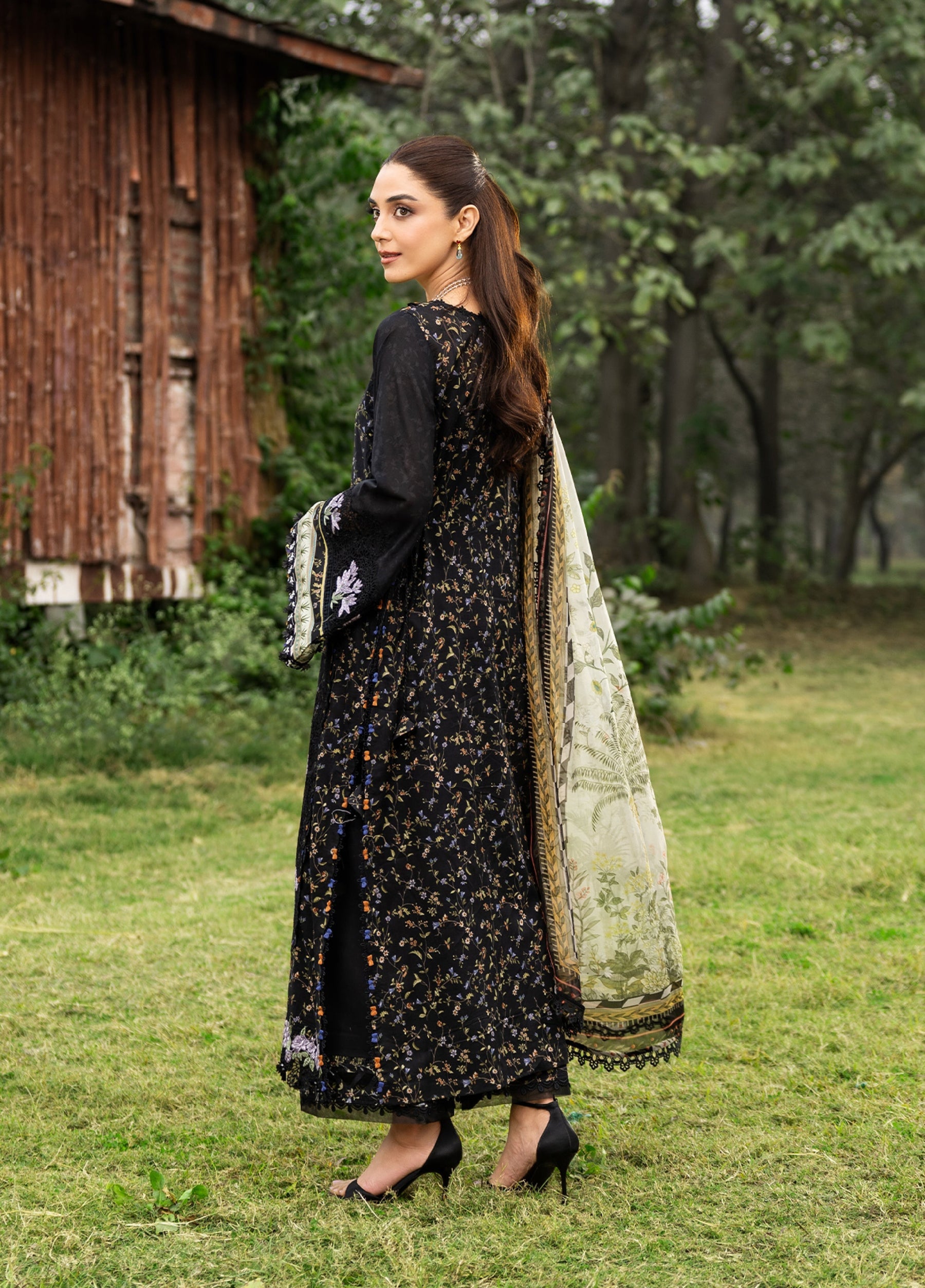 ERC-4A KOYAL |  Elaf Premium | Chikankari Prints With Chiffon Dupatta Unstitched Collection 2026