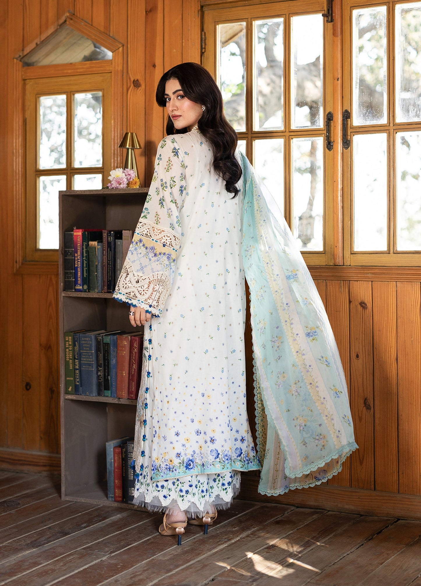 ERC-1A SAHIL |  Elaf Premium | Chikankari Prints With Chiffon Dupatta Unstitched Collection 2026 