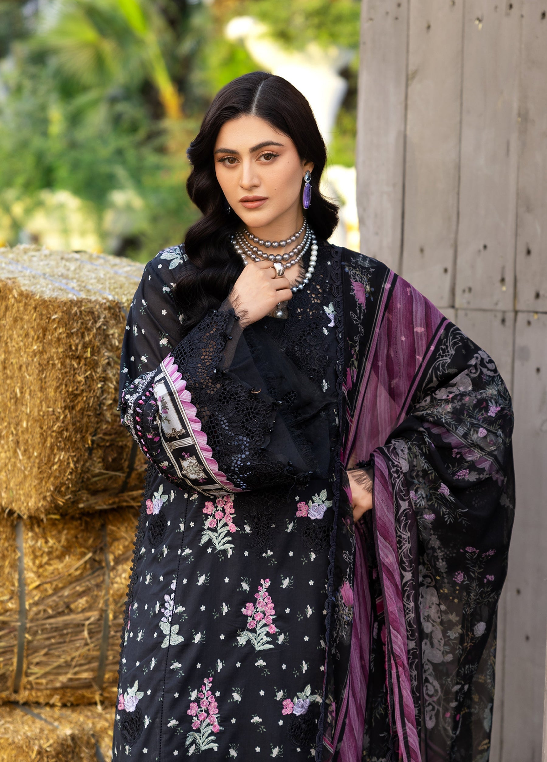 ERC-7A ARZO |  Elaf Premium | Chikankari Prints With Chiffon Dupatta Unstitched Collection 2026