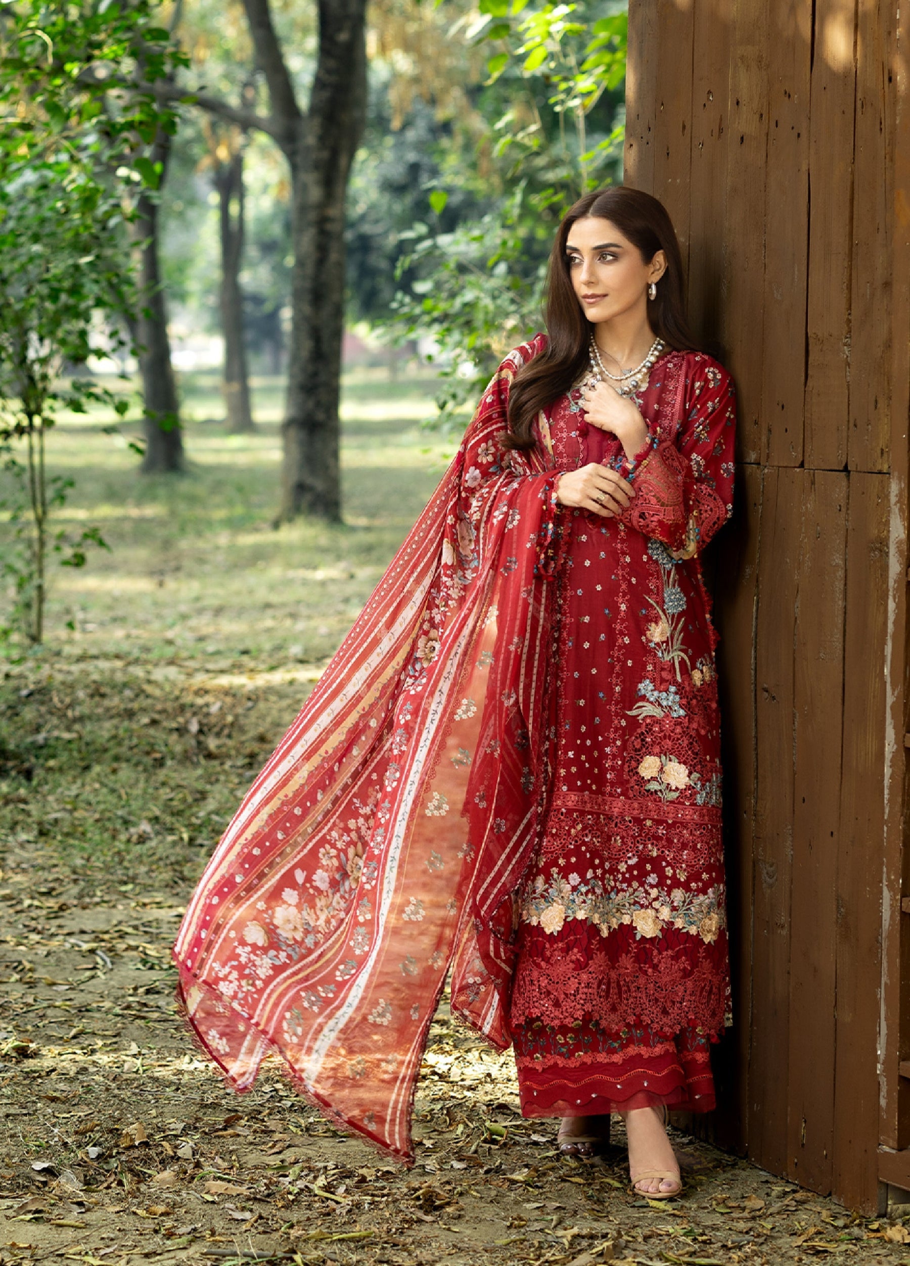 ERC-1B MARJAAN |  Elaf Premium | Chikankari Prints With Chiffon Dupatta Unstitched Collection 2026 