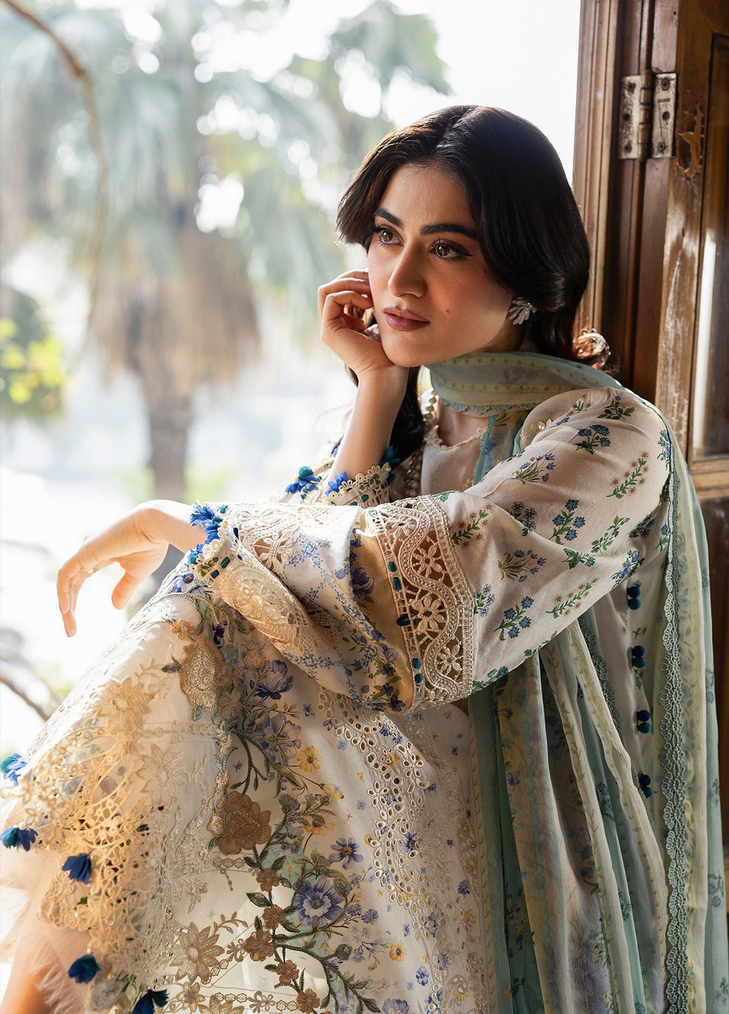 ERC-1A SAHIL |  Elaf Premium | Chikankari Prints With Chiffon Dupatta Unstitched Collection 2026 