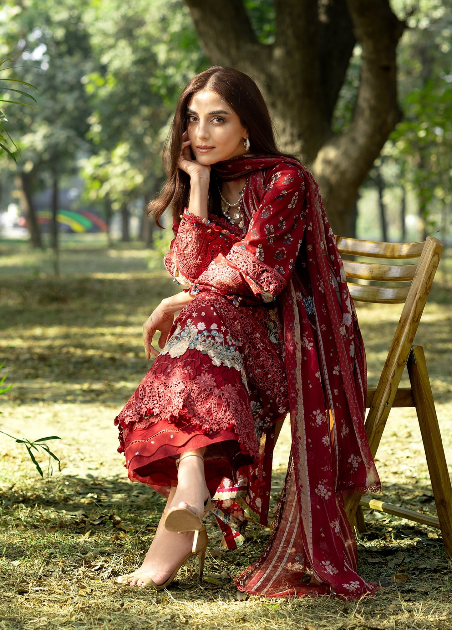 ERC-1B MARJAAN |  Elaf Premium | Chikankari Prints With Chiffon Dupatta Unstitched Collection 2026 