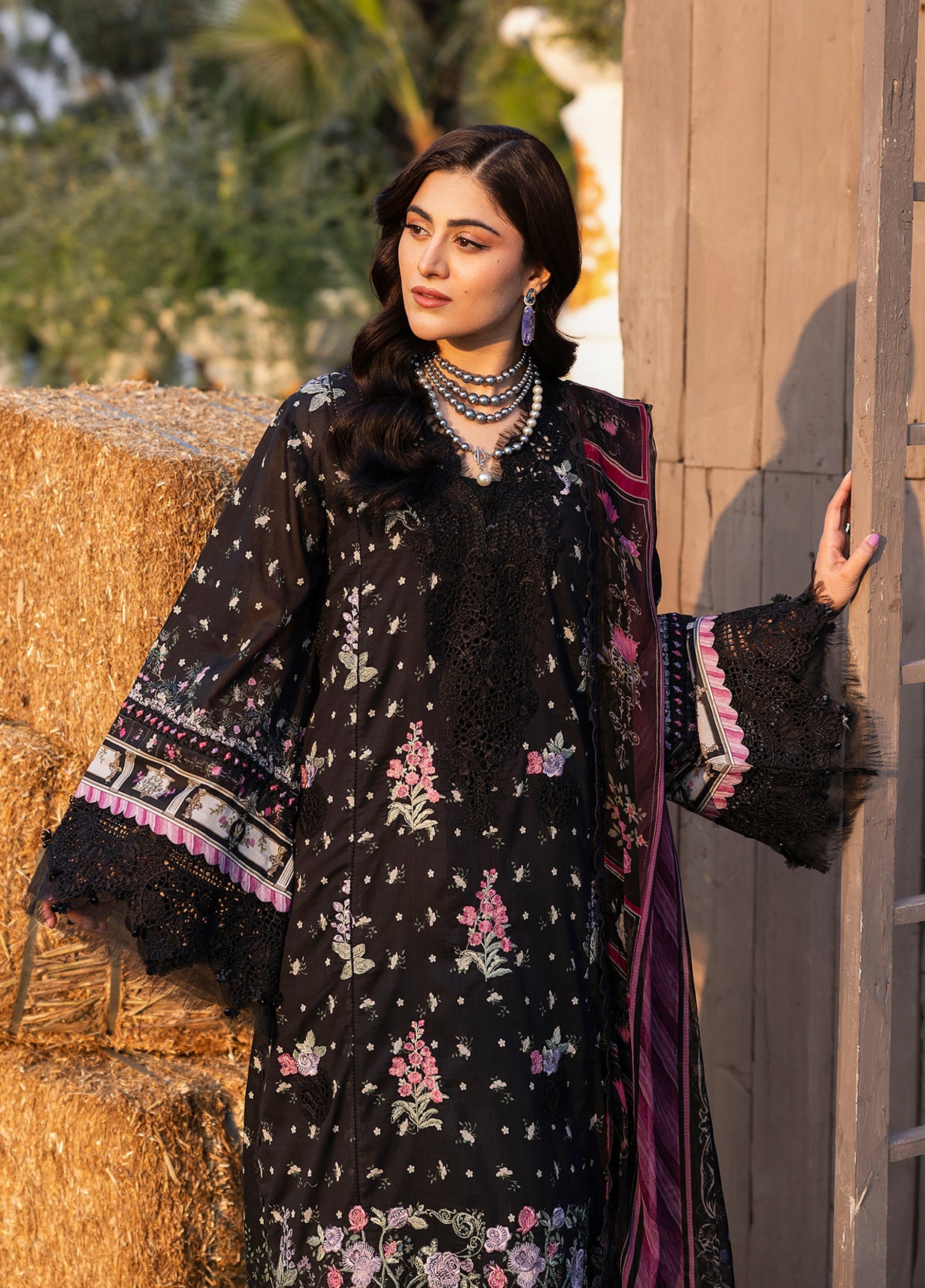 ERC-7A ARZO |  Elaf Premium | Chikankari Prints With Chiffon Dupatta Unstitched Collection 2026
