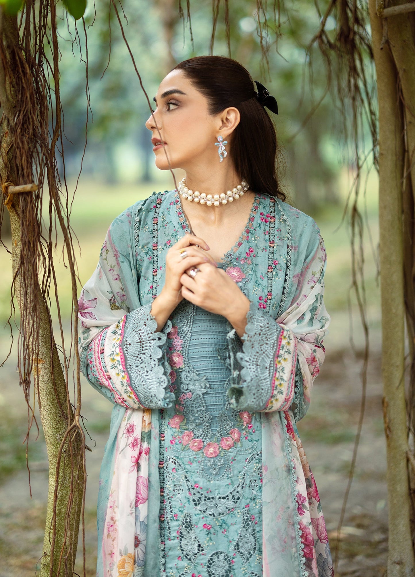 ERC-2B BATIK |  Elaf Premium | Chikankari Prints With Chiffon Dupatta Unstitched Collection 2026