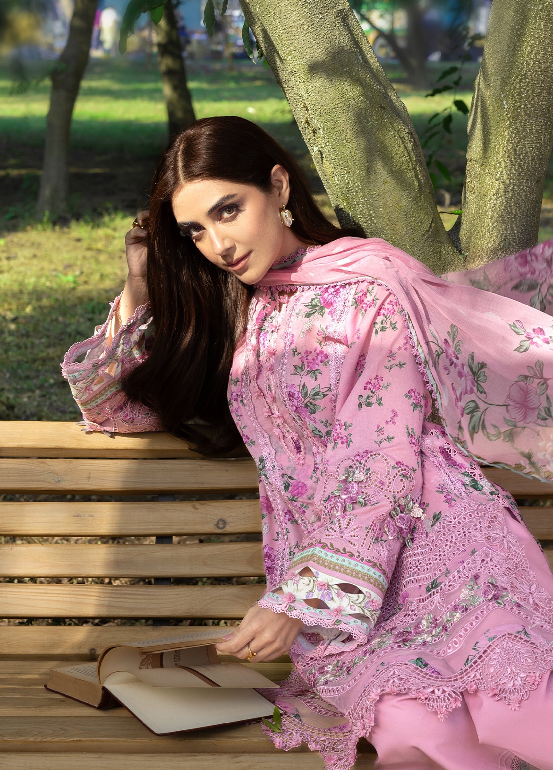 ERC-3A MAN MAYAL |  Elaf Premium | Chikankari Prints With Chiffon Dupatta Unstitched Collection 2026
