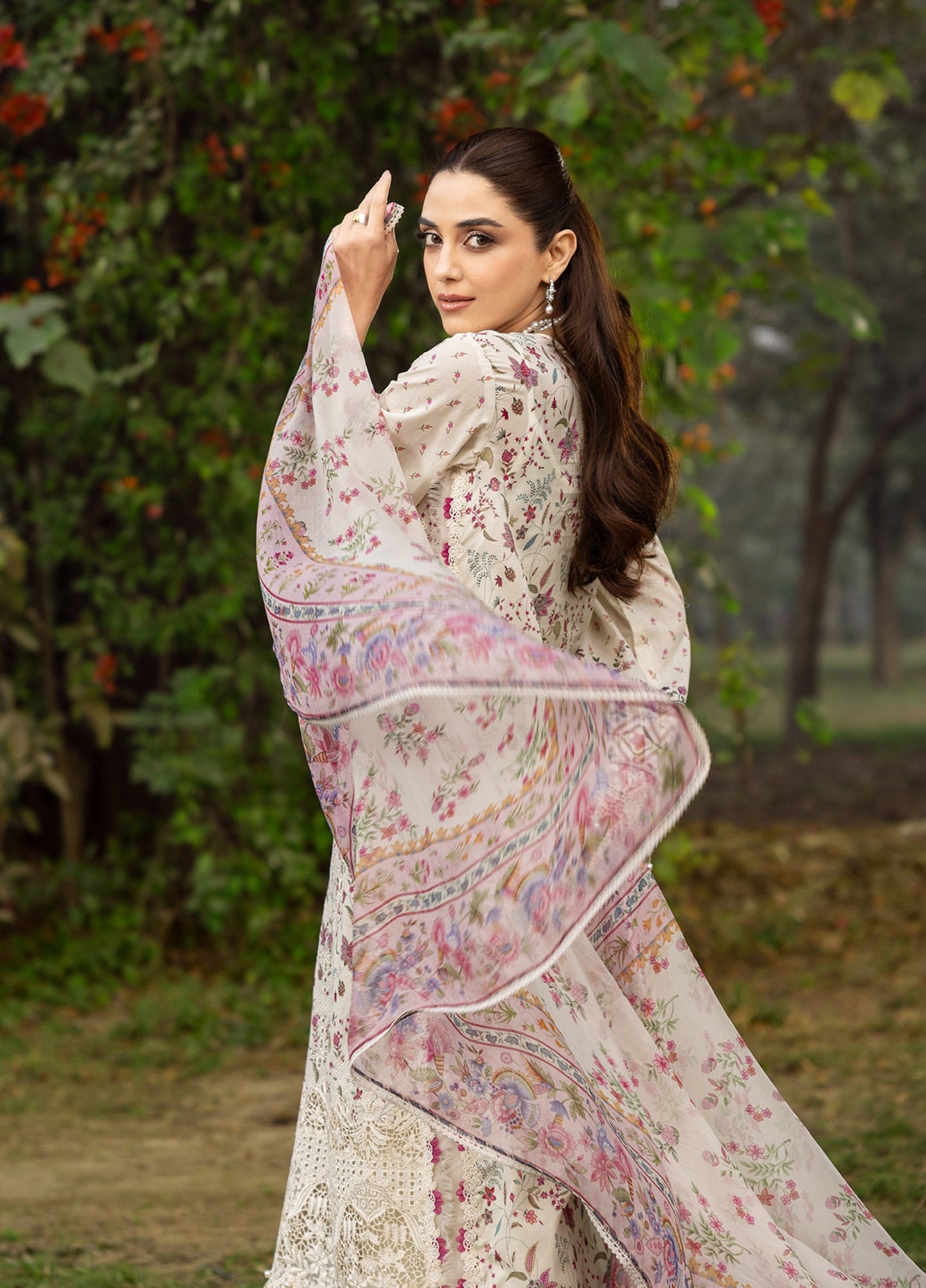 ERC-5A MEHR |  Elaf Premium | Chikankari Prints With Chiffon Dupatta Unstitched Collection 2026