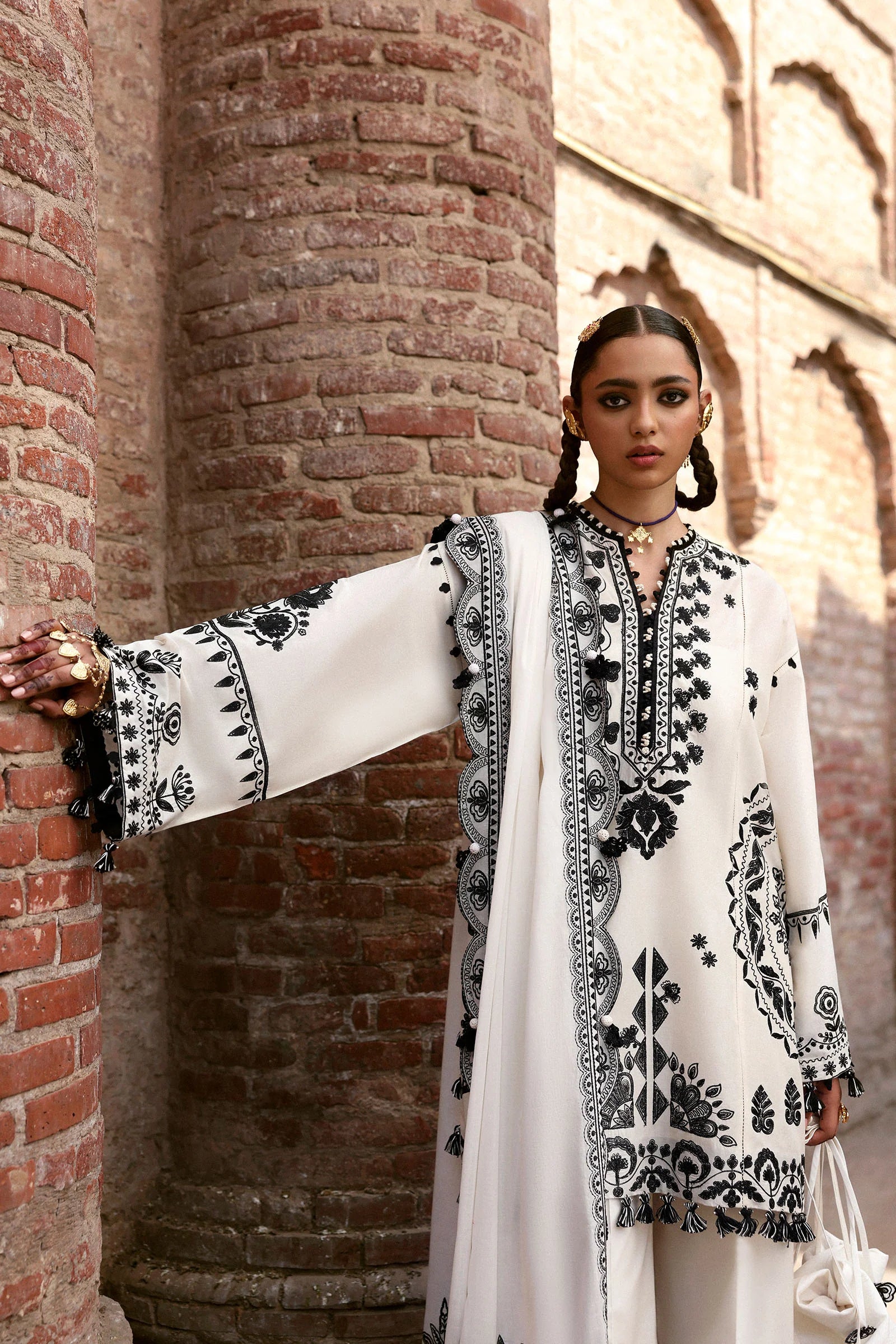 ZARMINA (ZF-25-08) | Zaha | Festive Unstitched Lawn 2025