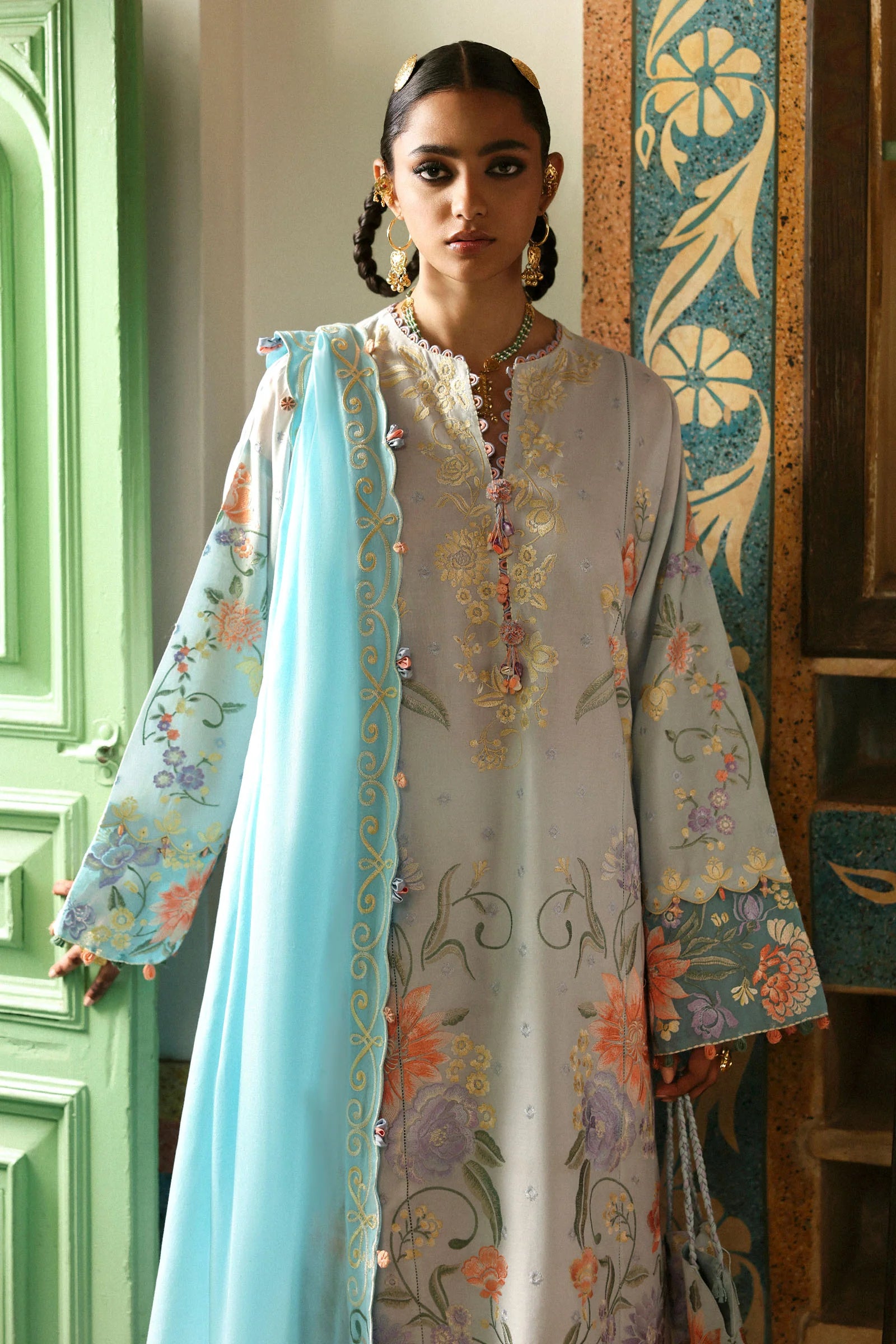 SHEHRBANO (ZF-25-03) | Zaha | Festive Unstitched Lawn 2025