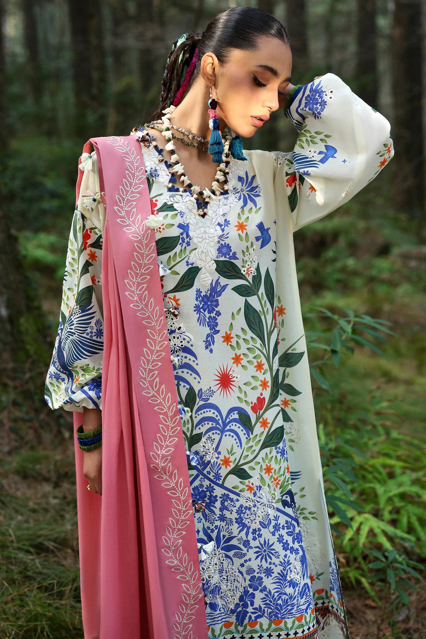 WHITE SOLANA (ZL25-03 B) | Zaha | Neelum Lawn Collection 2025