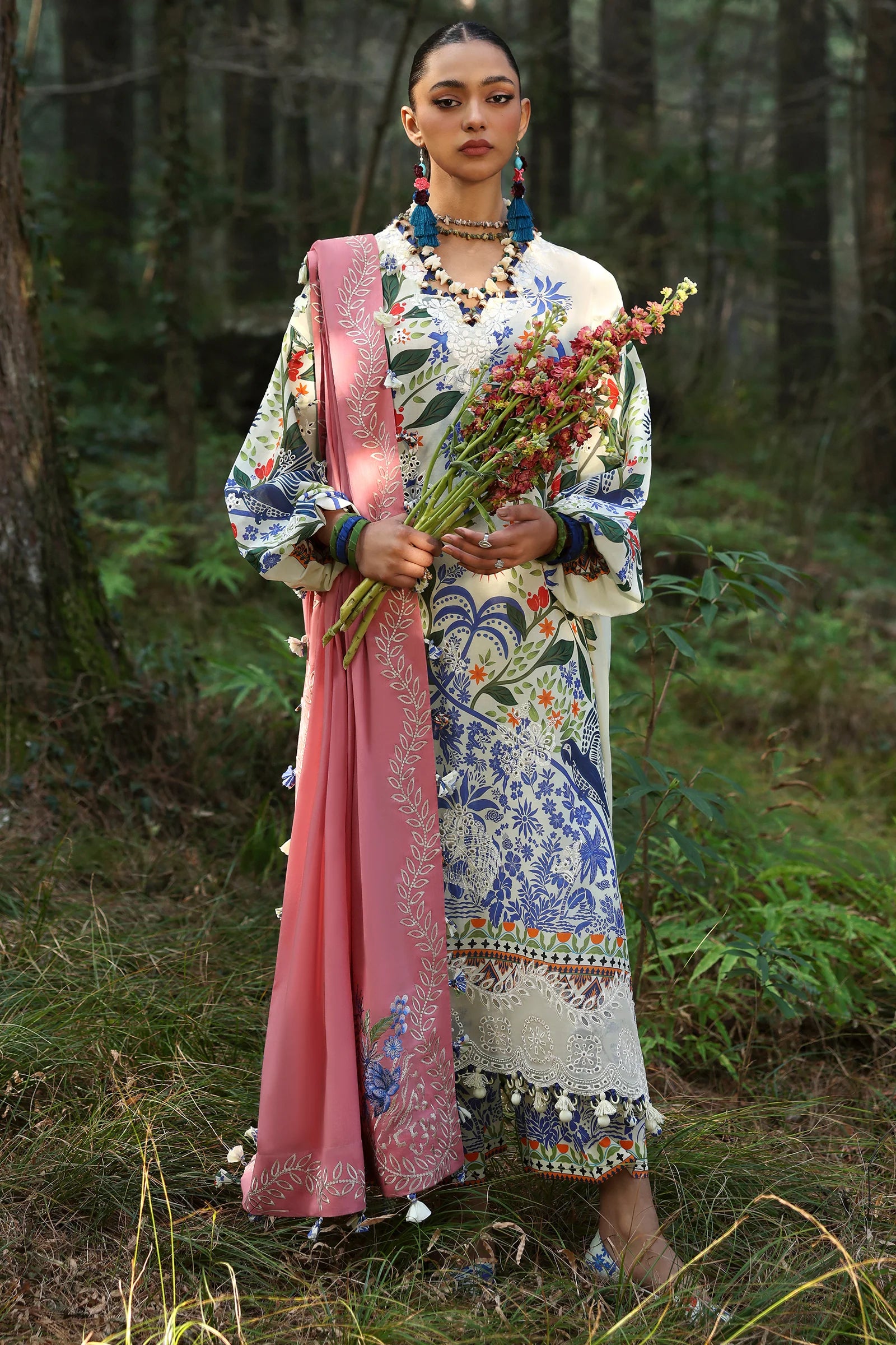 WHITE SOLANA (ZL25-03 B) | Zaha | Neelum Lawn Collection 2025