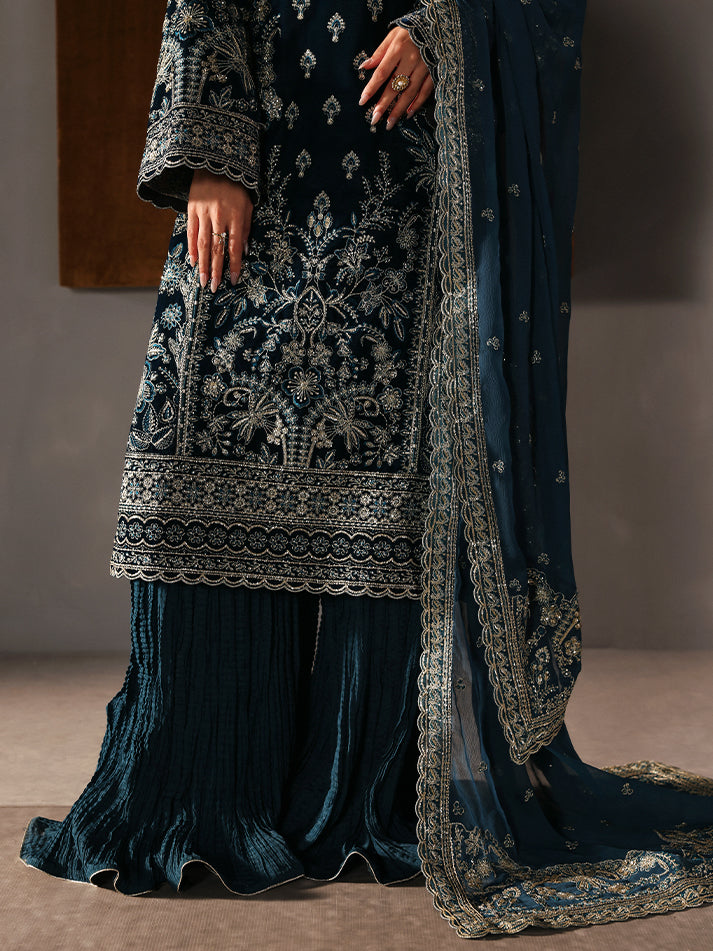 Morena | Gulaal | Marais Unstitched Velvet Formals 2025