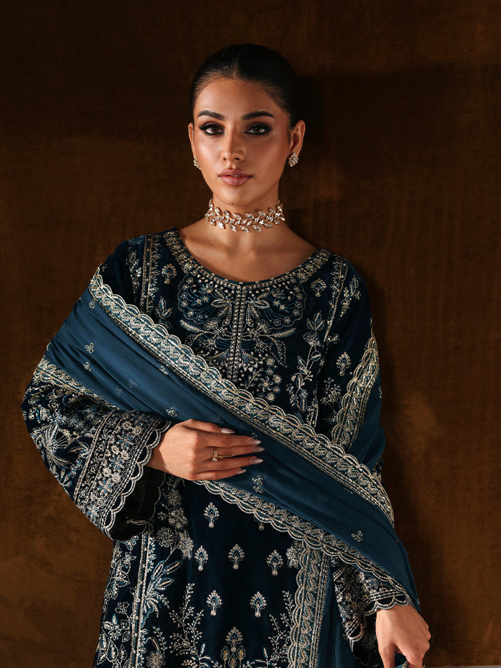 Morena | Gulaal | Marais Unstitched Velvet Formals 2025