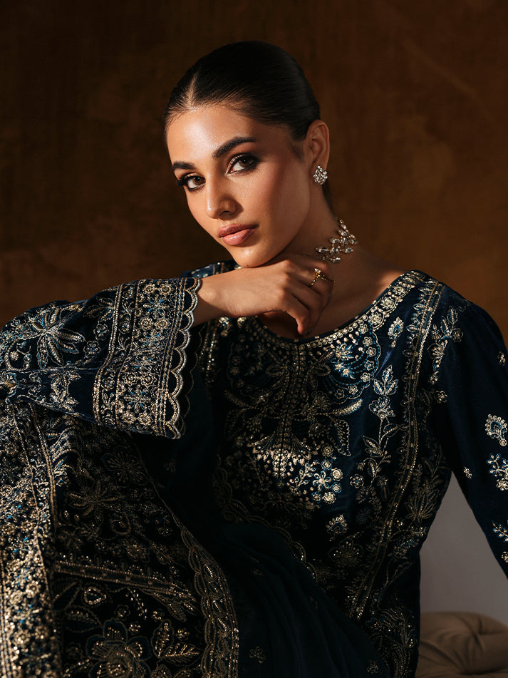 Morena | Gulaal | Marais Unstitched Velvet Formals 2025