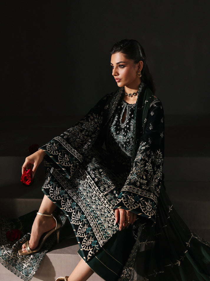 Evana | Gulaal | Marais Unstitched Velvet Formals 2025