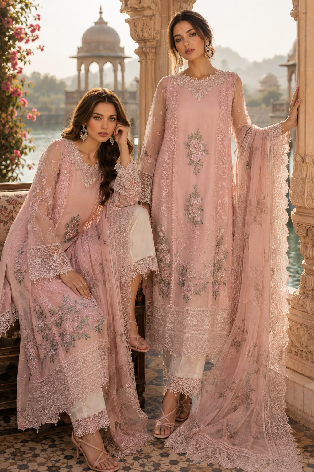 D2 - Satin Rose | Saadia Asad | Nooriyah Luxury Embroidered Chiffon Collection 2026