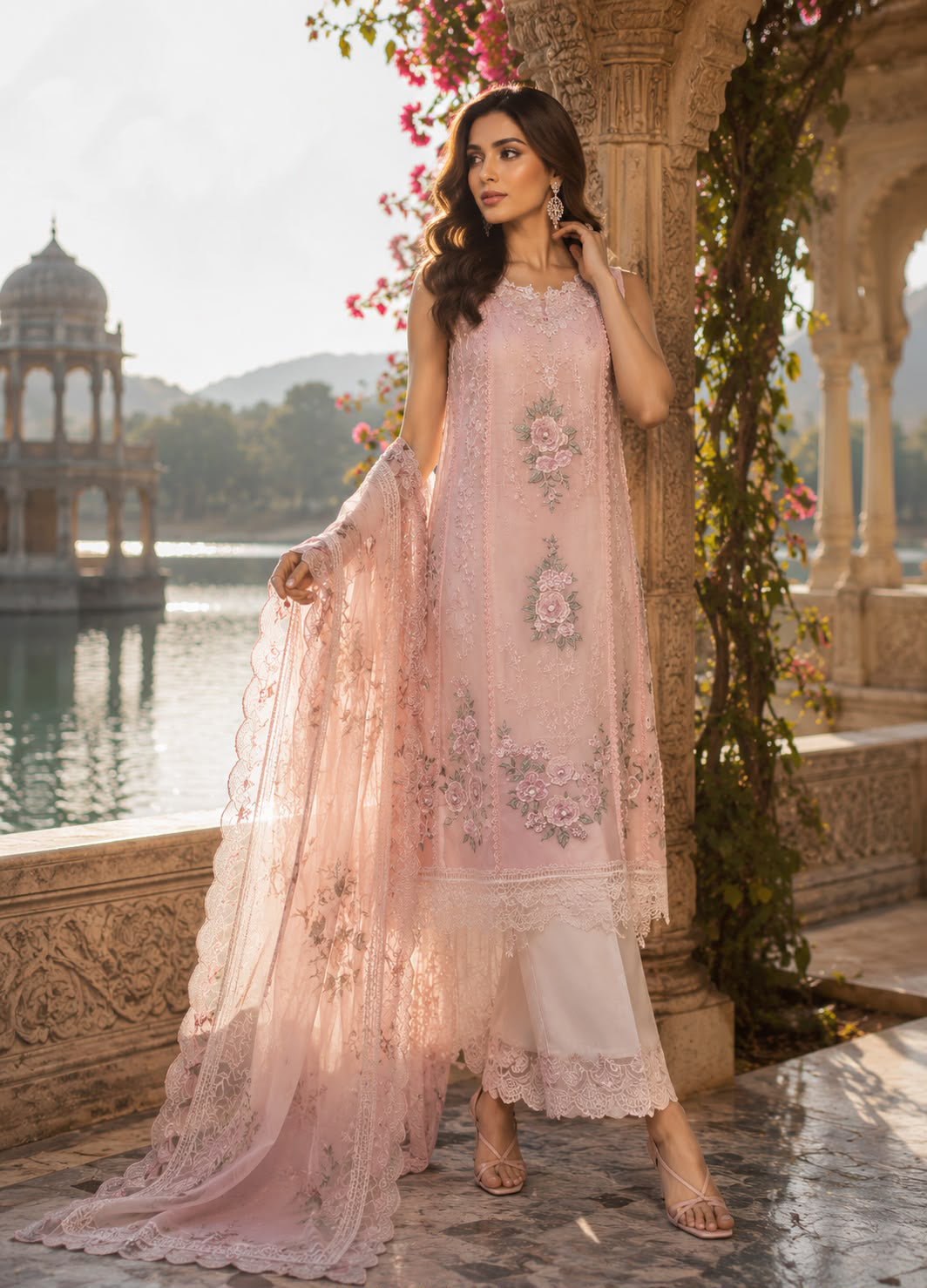 D2 - Satin Rose | Saadia Asad | Nooriyah Luxury Embroidered Chiffon Collection 2026