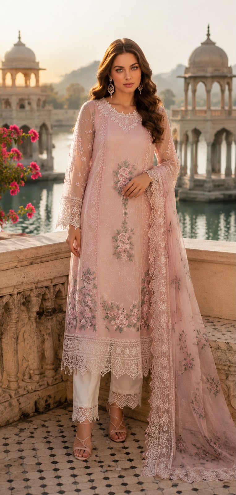 D2 - Satin Rose | Saadia Asad | Nooriyah Luxury Embroidered Chiffon Collection 2026