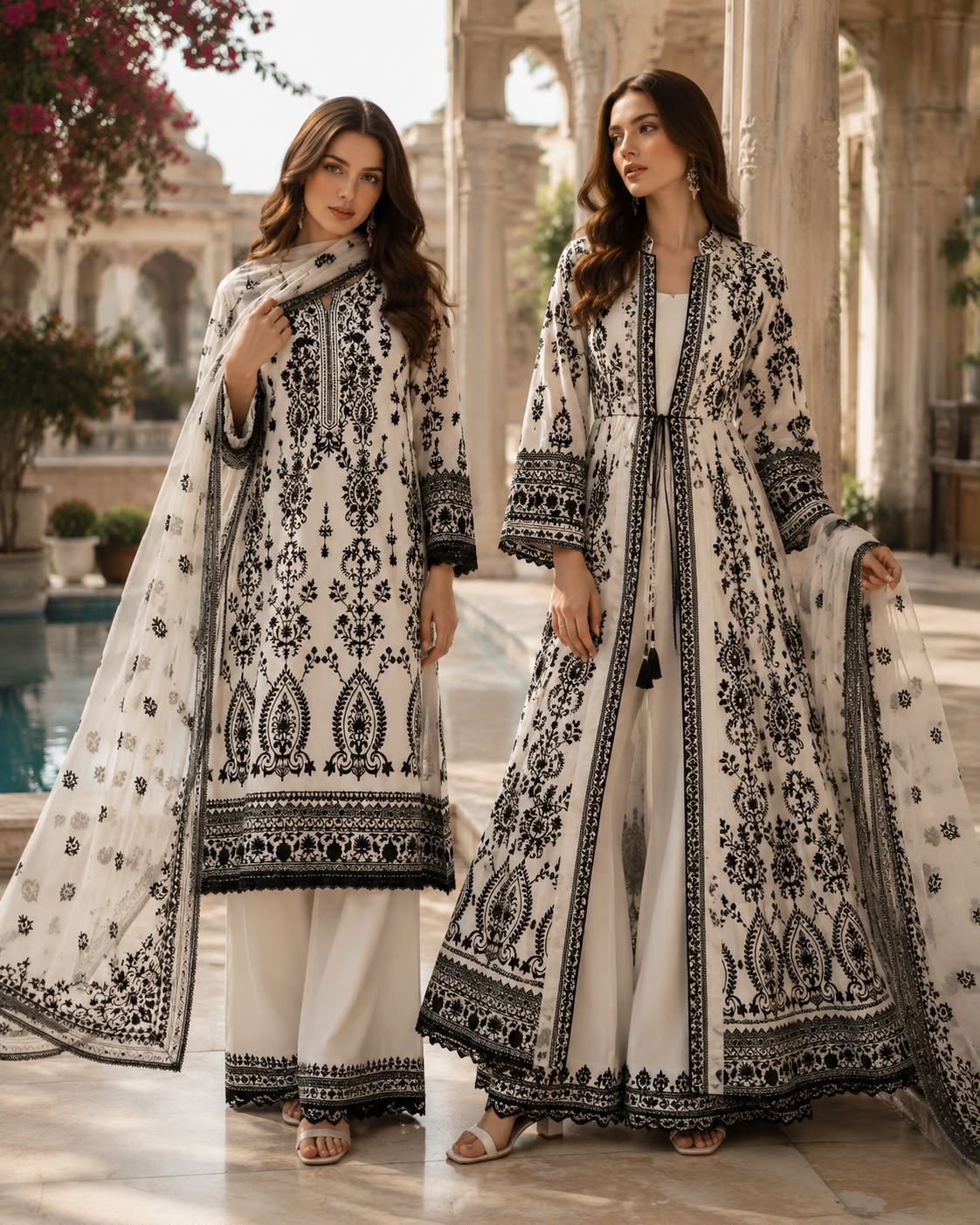 D4 - Monochrome Muse |  Saadia Asad | Nooriyah Luxury Embroidered Chiffon Collection 2026