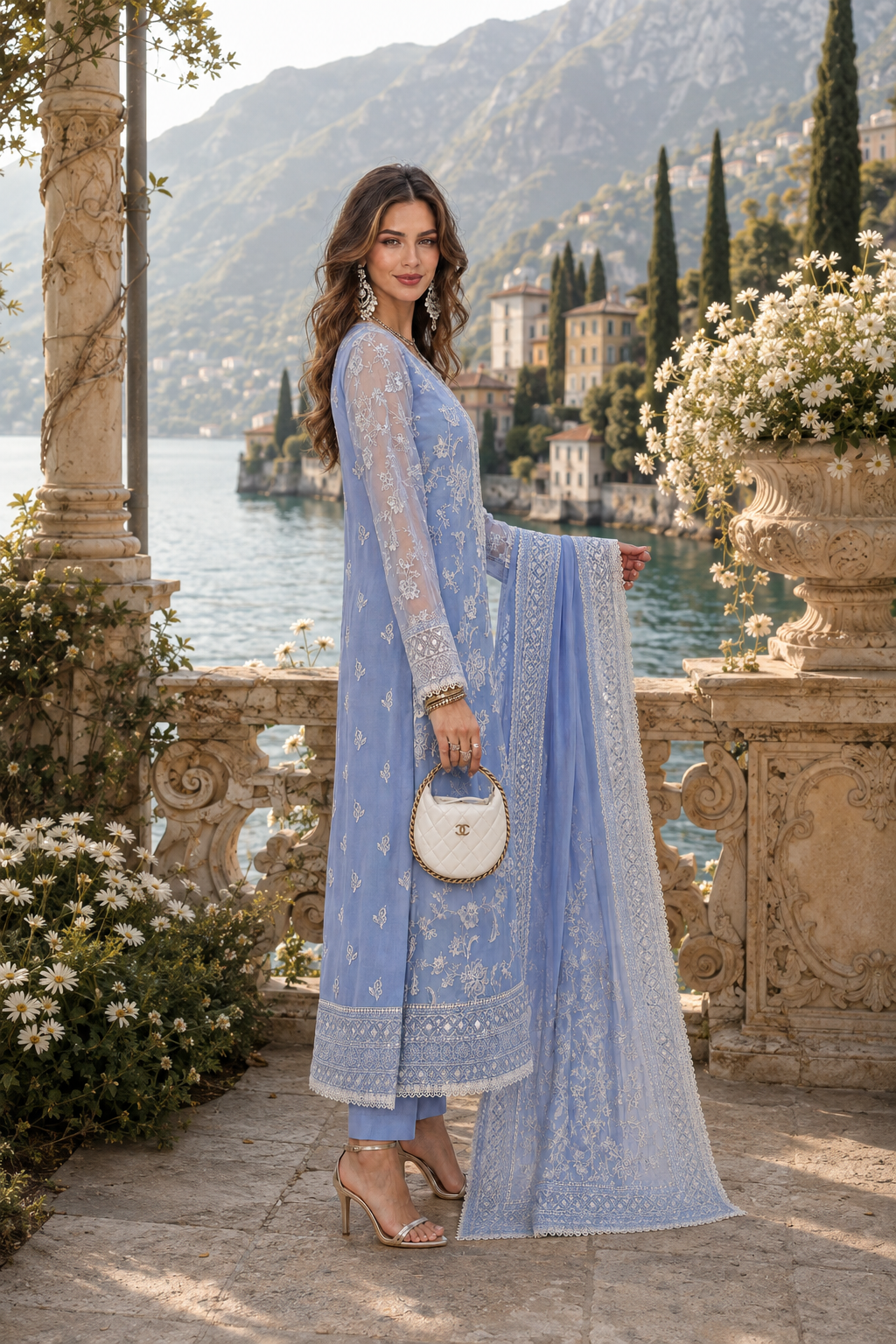 D3 - Dove Blue | Saadia Asad | Nooriyah Luxury Embroidered Chiffon Collection 2026