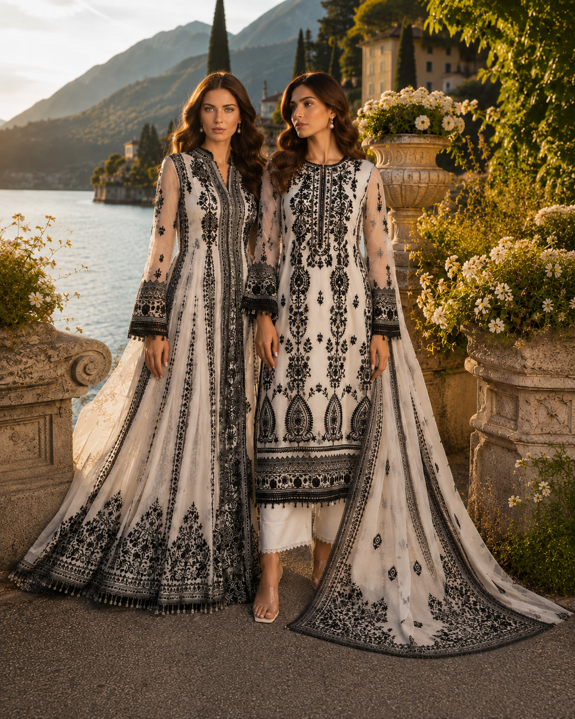 D4 - Monochrome Muse |  Saadia Asad | Nooriyah Luxury Embroidered Chiffon Collection 2026