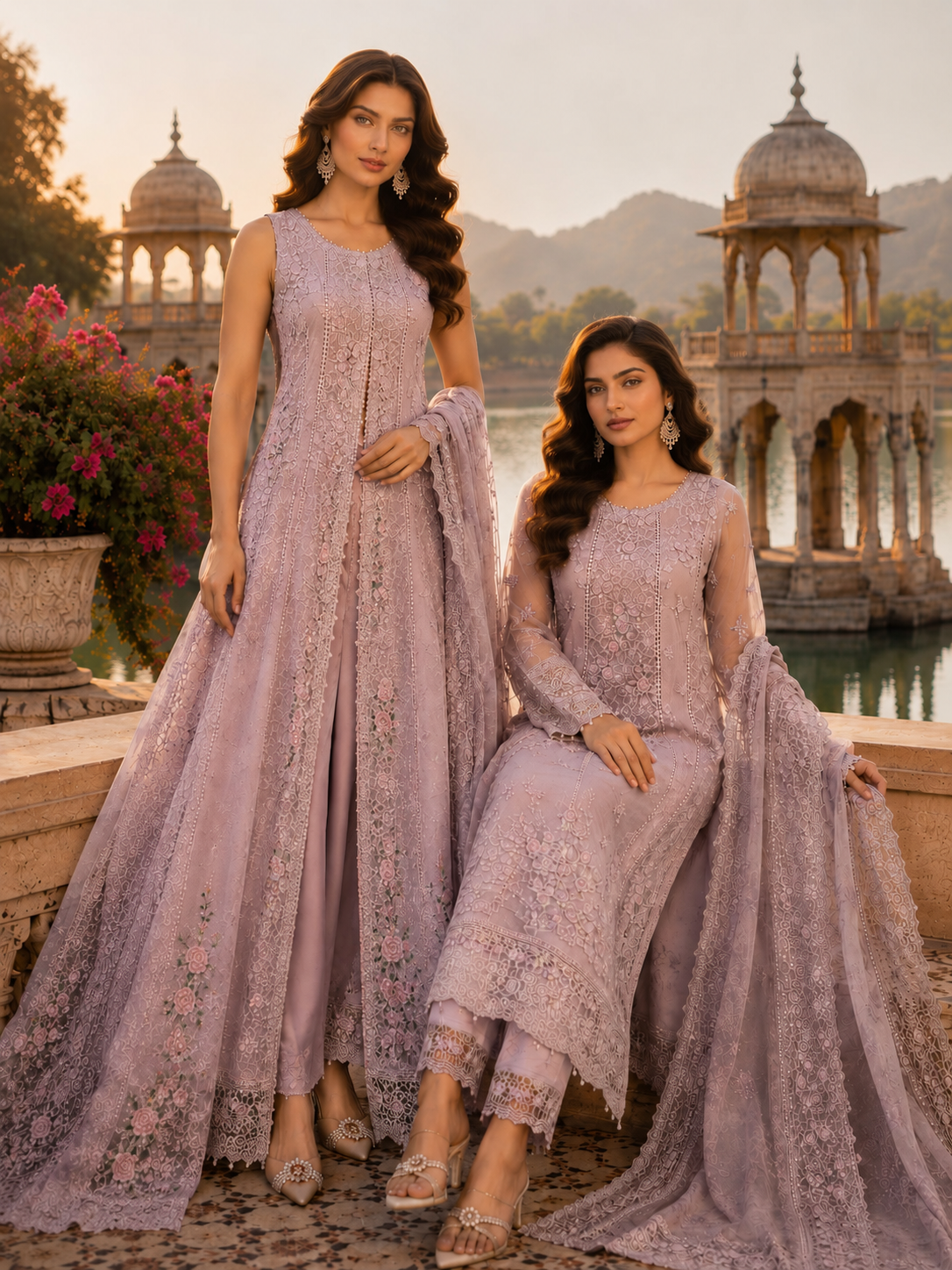 D6 - Vintage Mauve |  Saadia Asad | Nooriyah Luxury Embroidered Chiffon Collection 2026