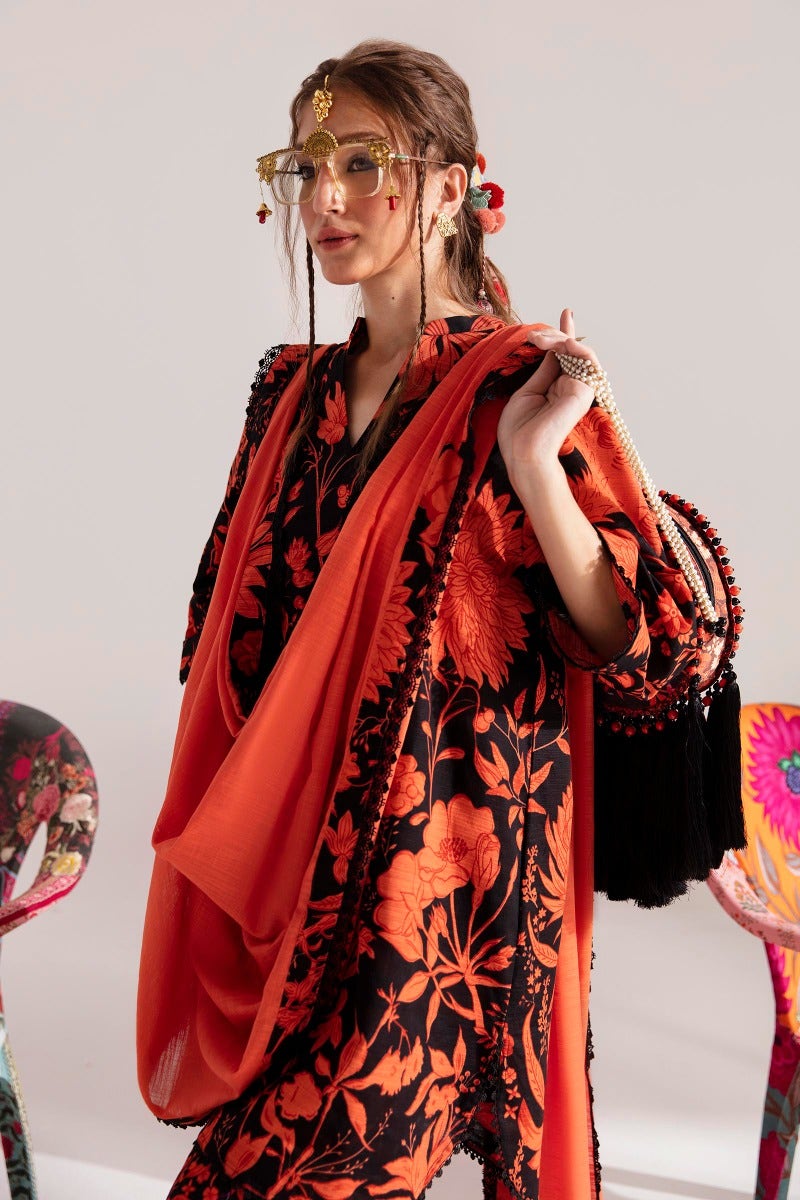 H232-009B-AQ | Sana Safinaz | Mahay Winter 2023