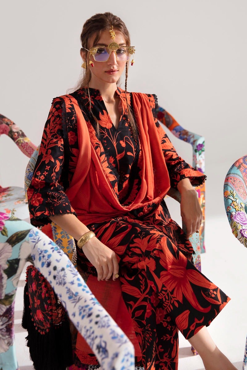 H232-009B-AQ | Sana Safinaz | Mahay Winter 2023
