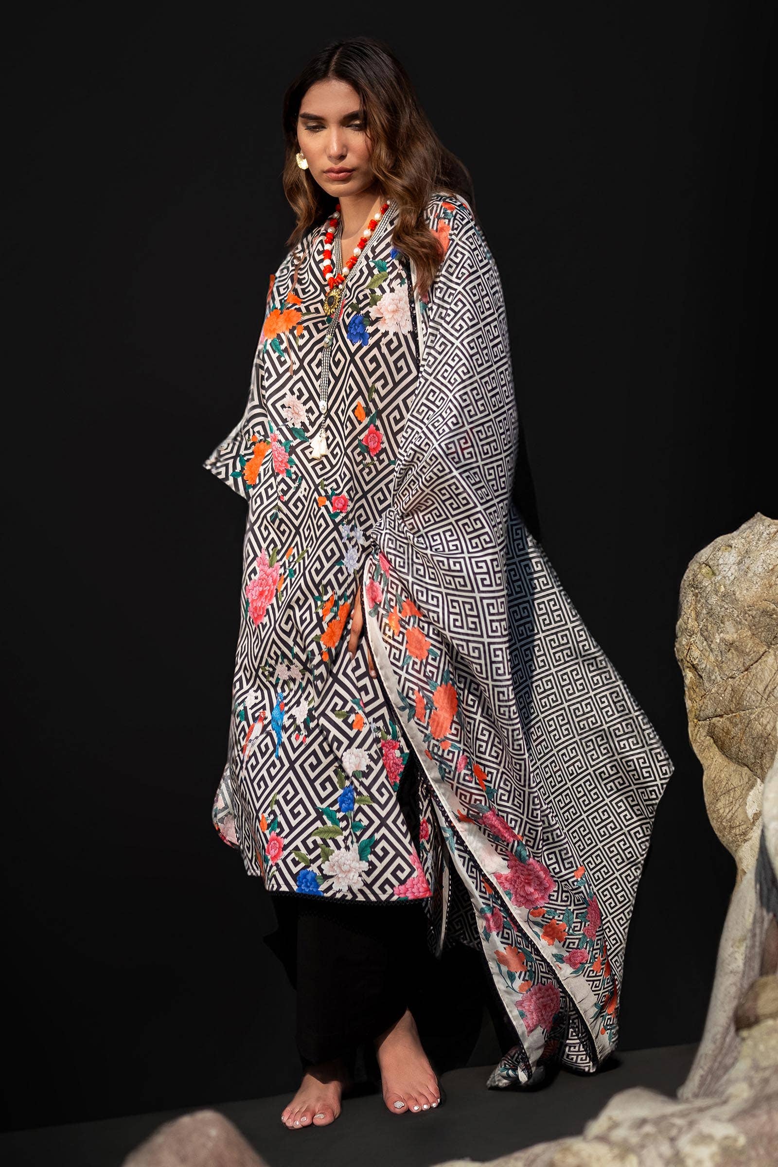 H241-013A-2BK | Sana Safinaz | Mahay Spring Lawn 2024