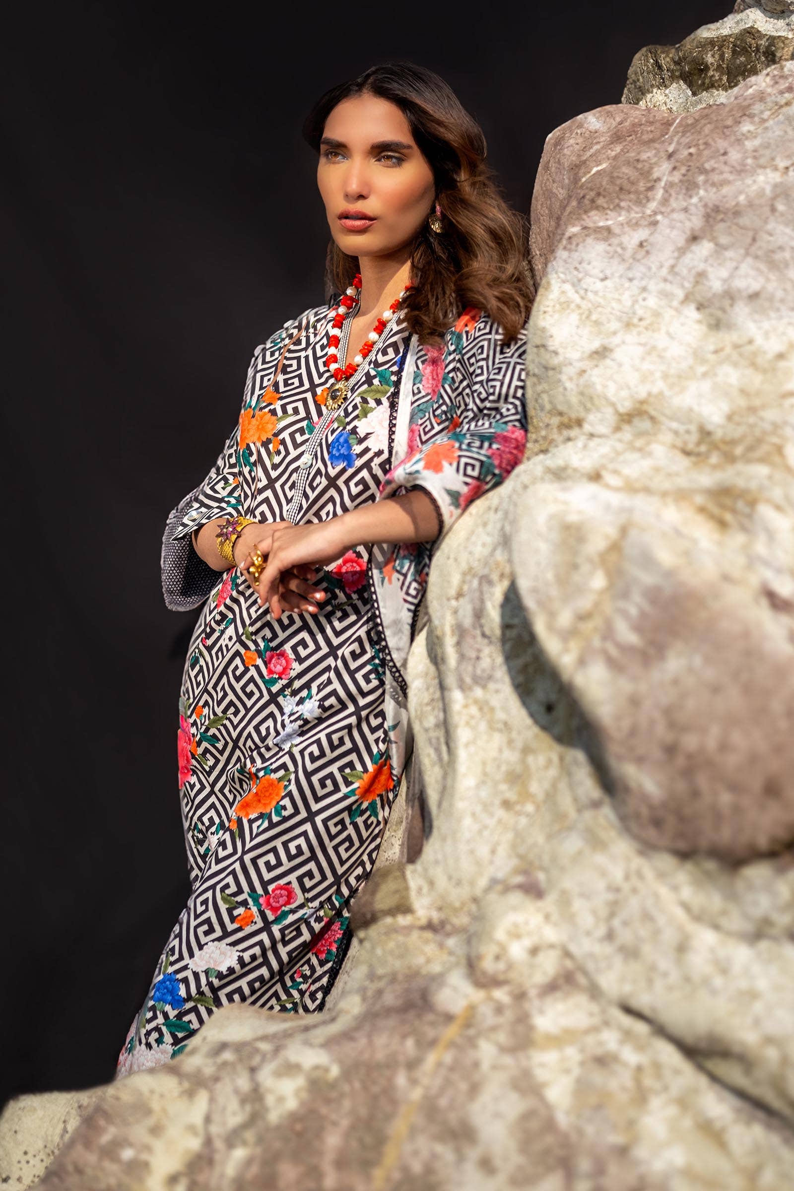 H241-013A-2BK | Sana Safinaz | Mahay Spring Lawn 2024