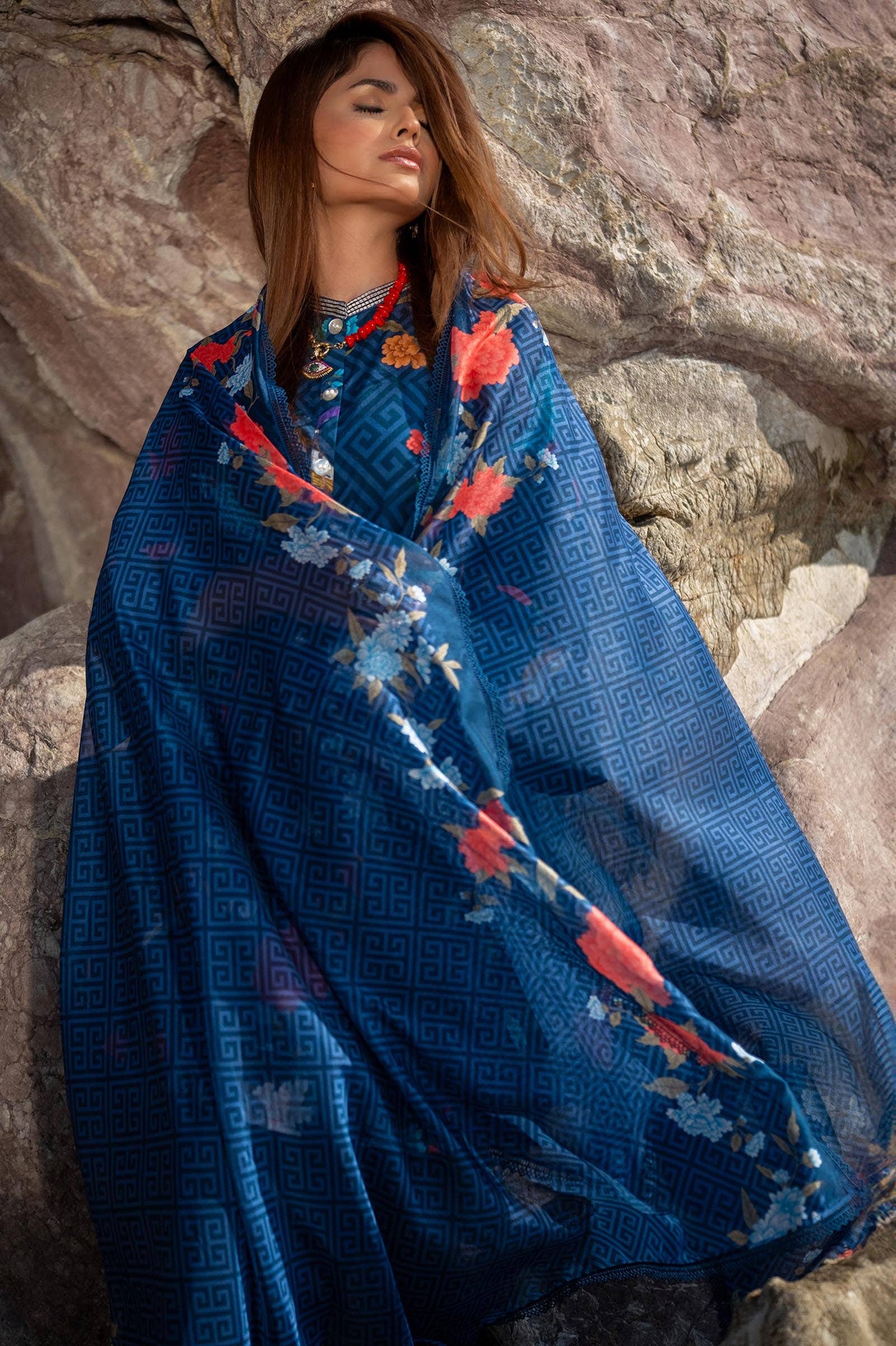 H241-013B-2BK | Sana Safinaz | Mahay Spring Lawn 2024