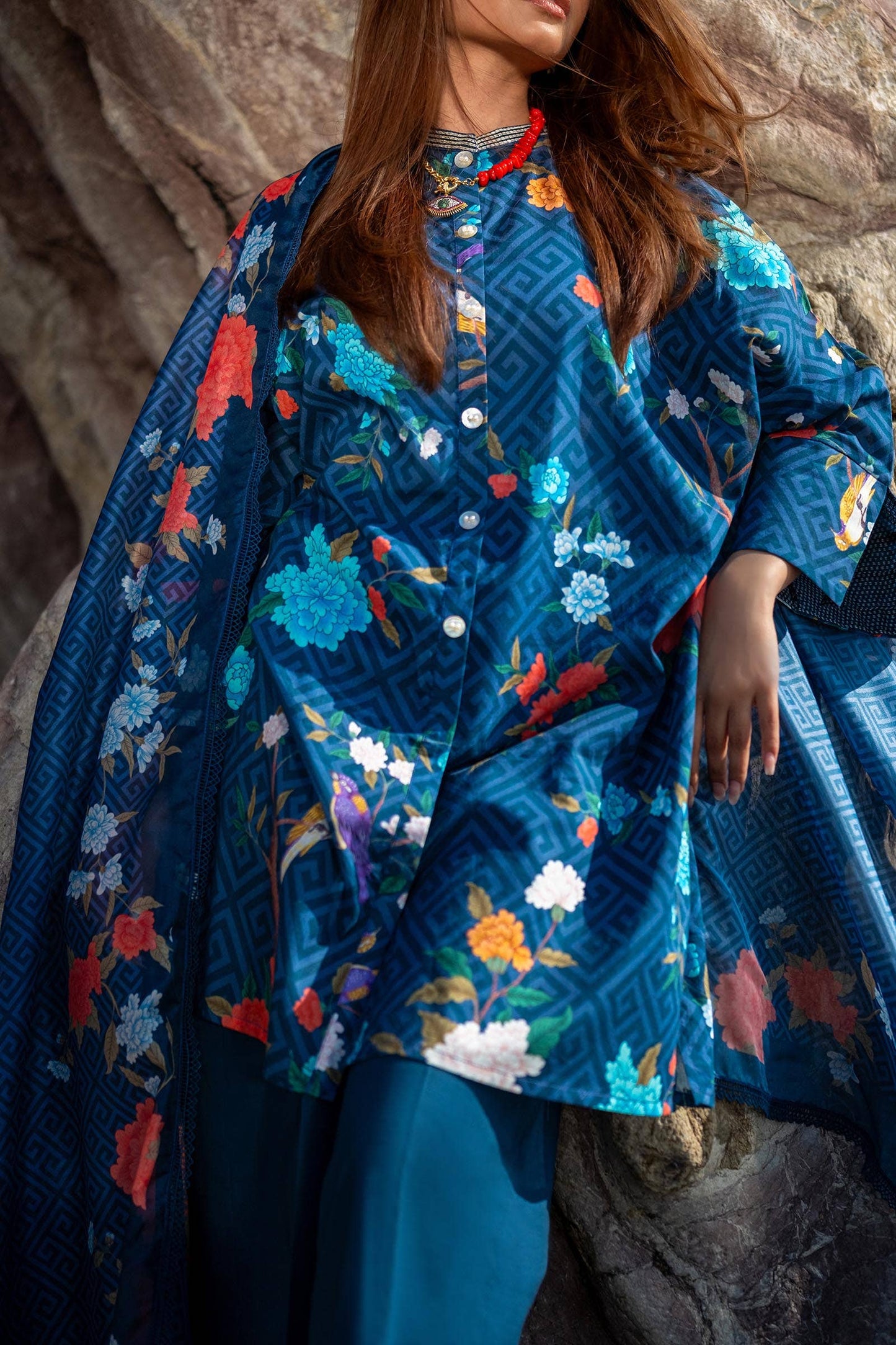 H241-013B-2BK | Sana Safinaz | Mahay Spring Lawn 2024