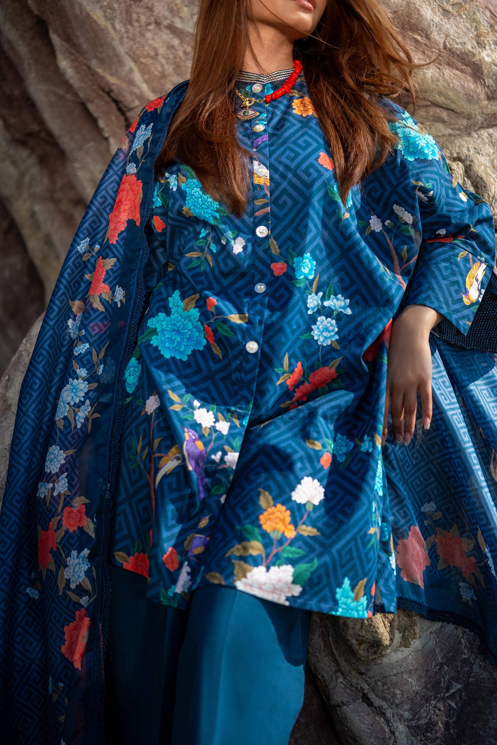 H241-013B-2BK | Sana Safinaz | Mahay Spring Lawn 2024