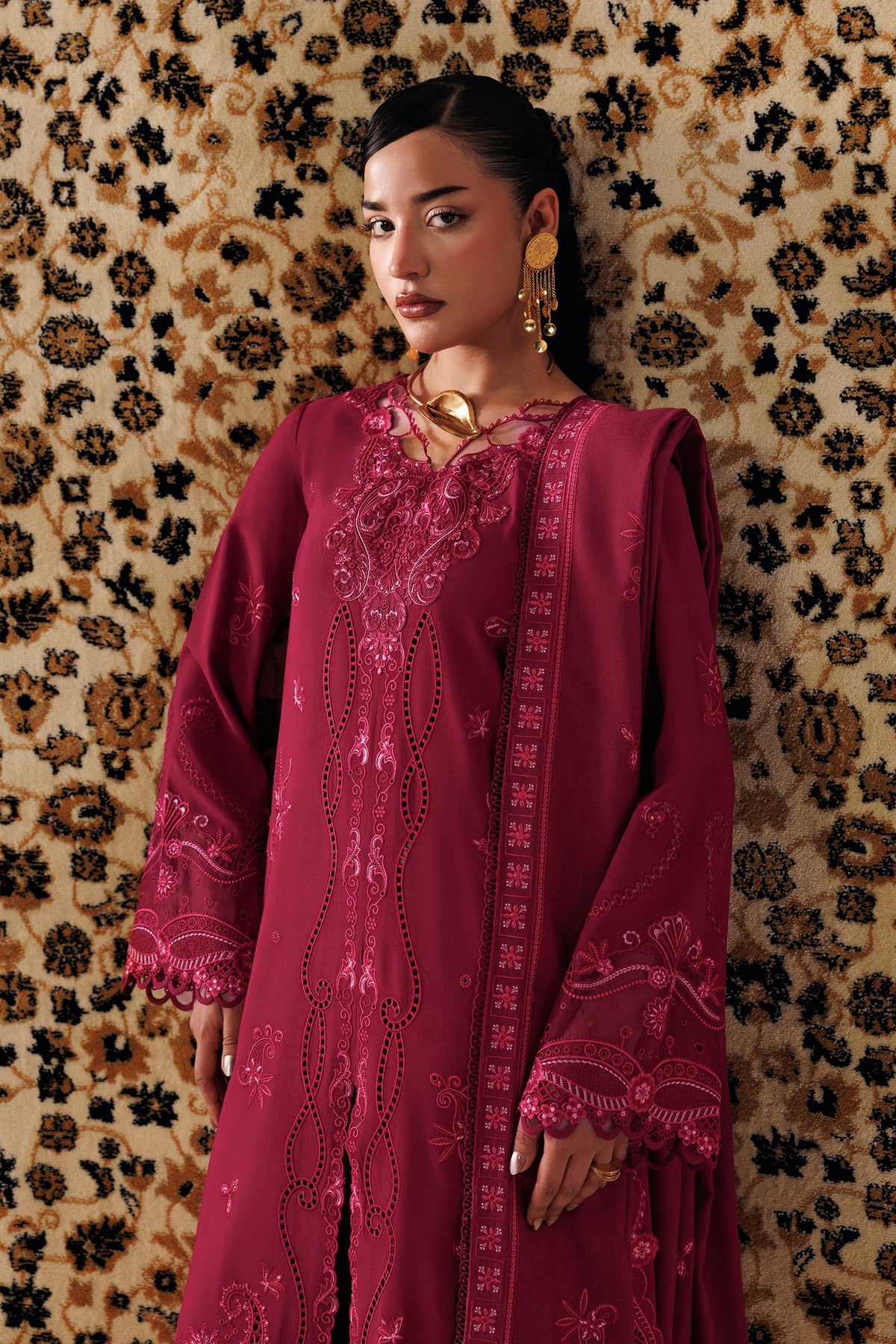 QLW-02 ALEENA | Qalamkar | Qline Linen Collection 2026