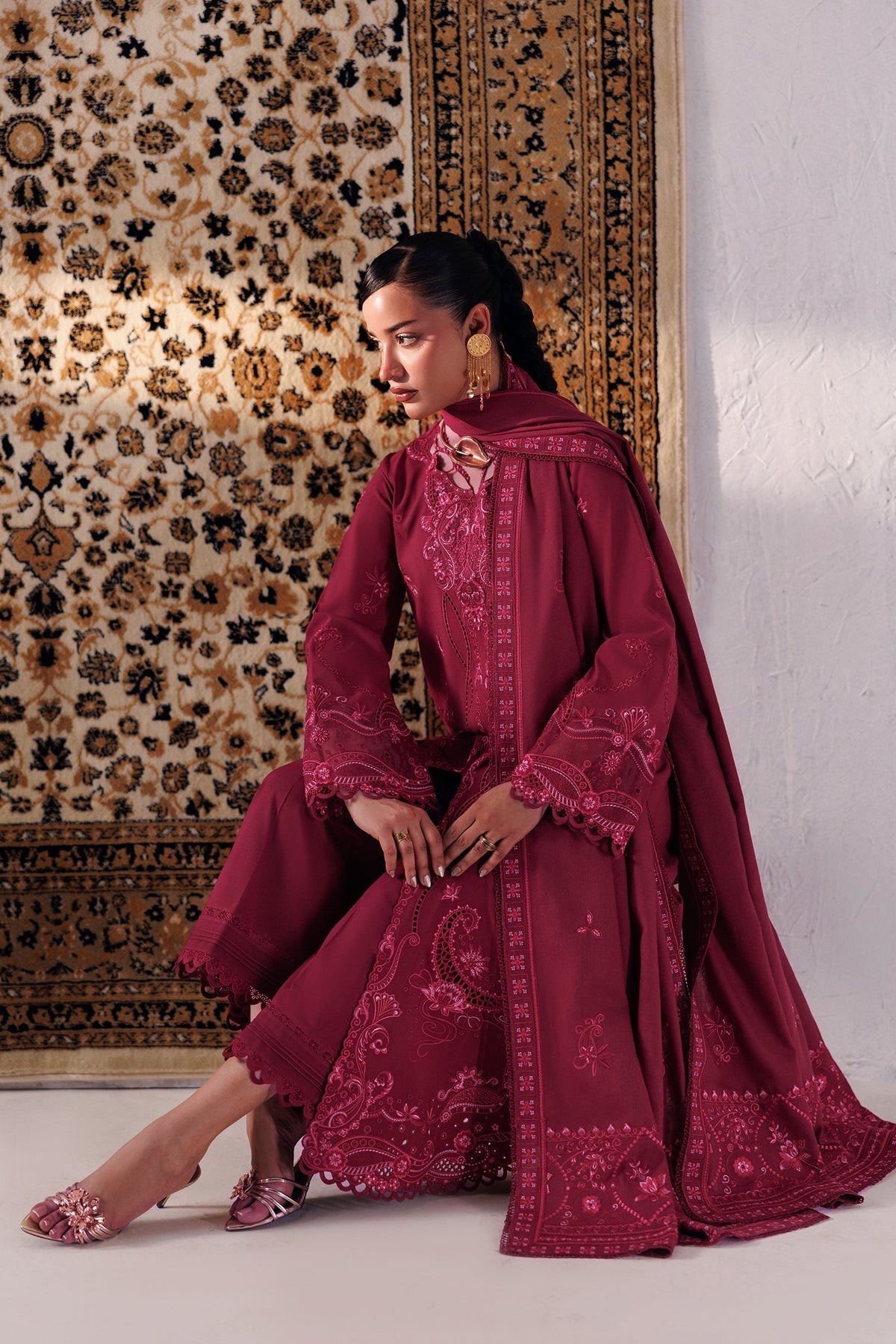 QLW-02 ALEENA | Qalamkar | Qline Linen Collection 2026