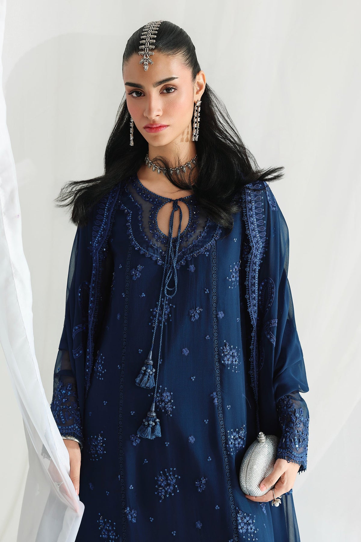 QCC-02 SHIREEN | Qalamkar | Chiffon Collection 2026