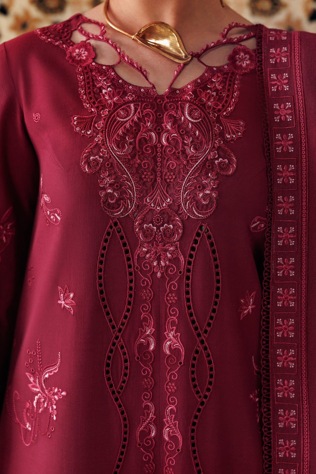 QLW-02 ALEENA | Qalamkar | Qline Linen Collection 2026