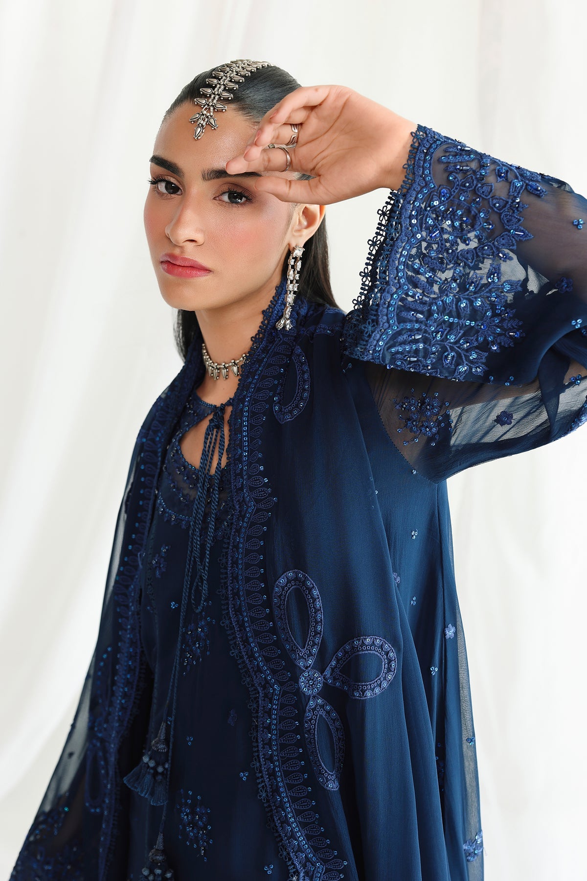 QCC-02 SHIREEN | Qalamkar | Chiffon Collection 2026