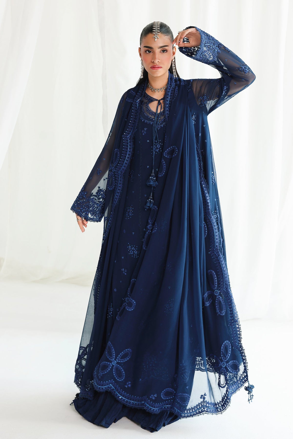 QCC-02 SHIREEN | Qalamkar | Chiffon Collection 2026