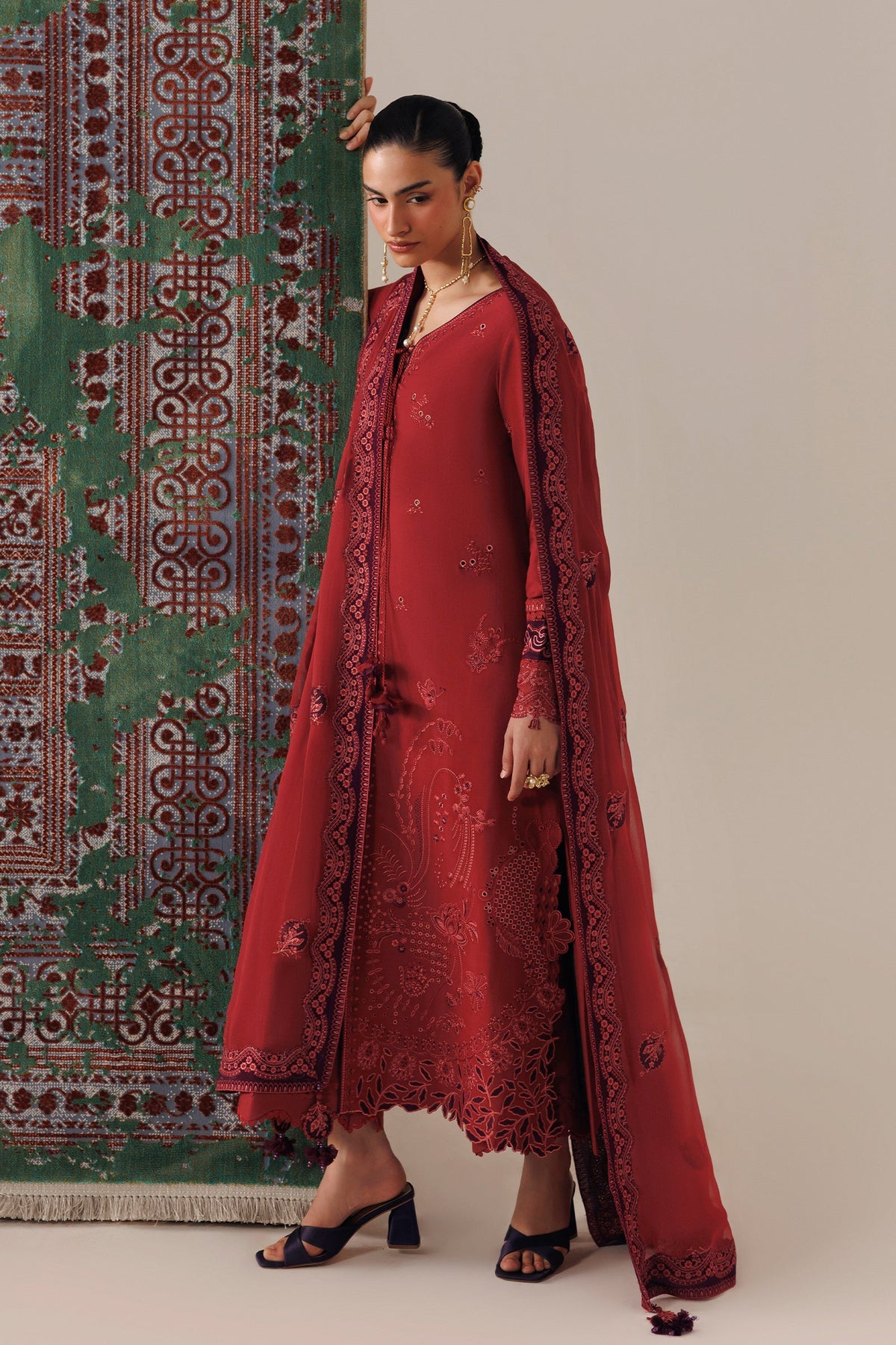 QLW-03 ZAIRA | Qalamkar | Qline Linen Collection 2026