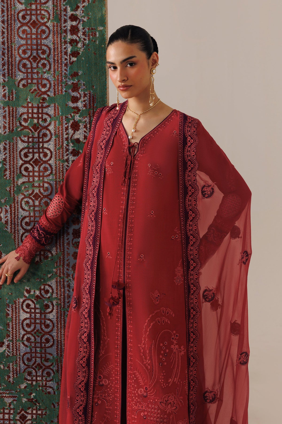 QLW-03 ZAIRA | Qalamkar | Qline Linen Collection 2026
