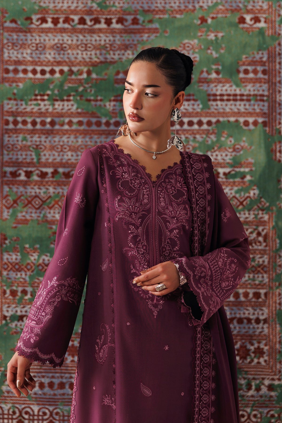 QLW-14 FARWA | Qalamkar | Qline Linen Collection 2026